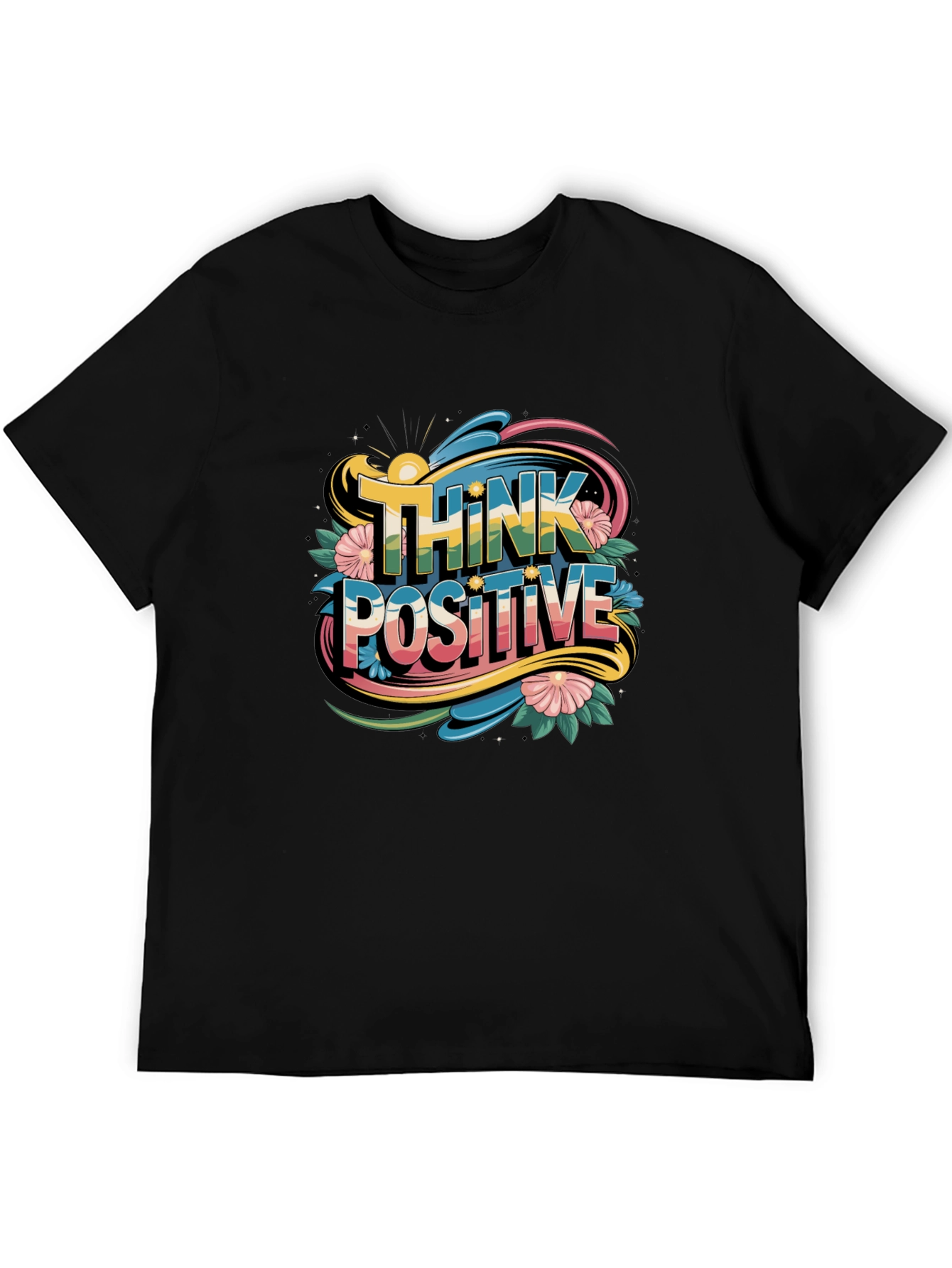 Think Positive Graphic Tee - Black