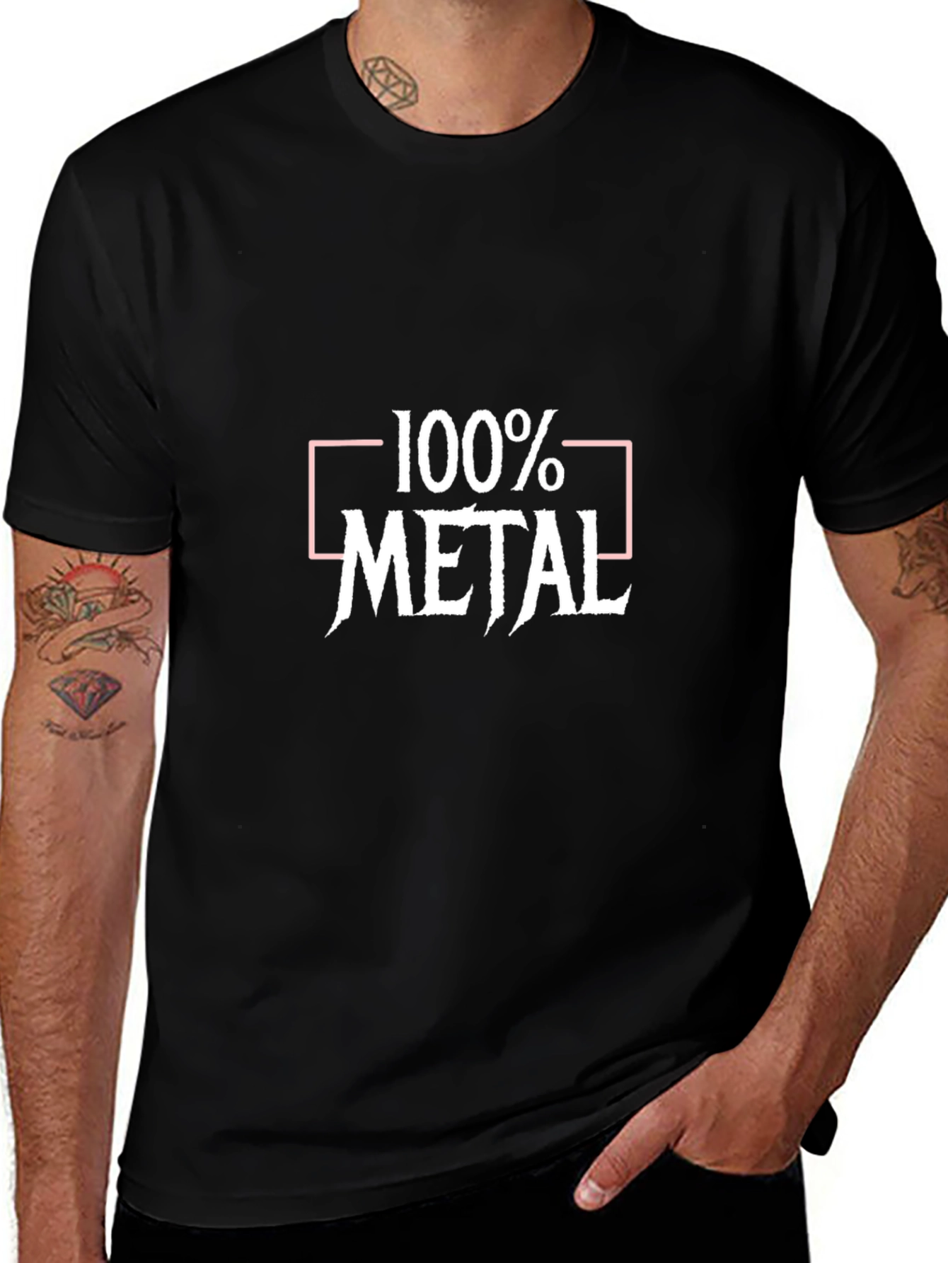 100% Metal Graphic Tee - Black