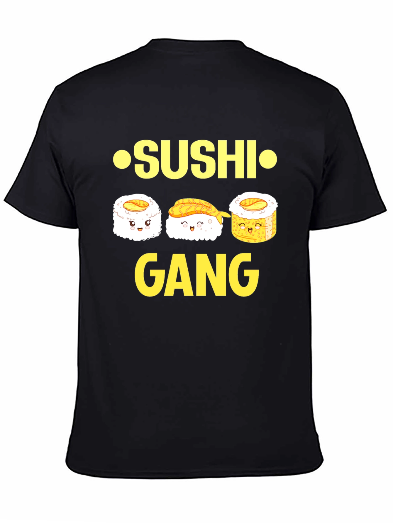 Sushi Gang Graphic Tee - Black Cotton T-Shirt