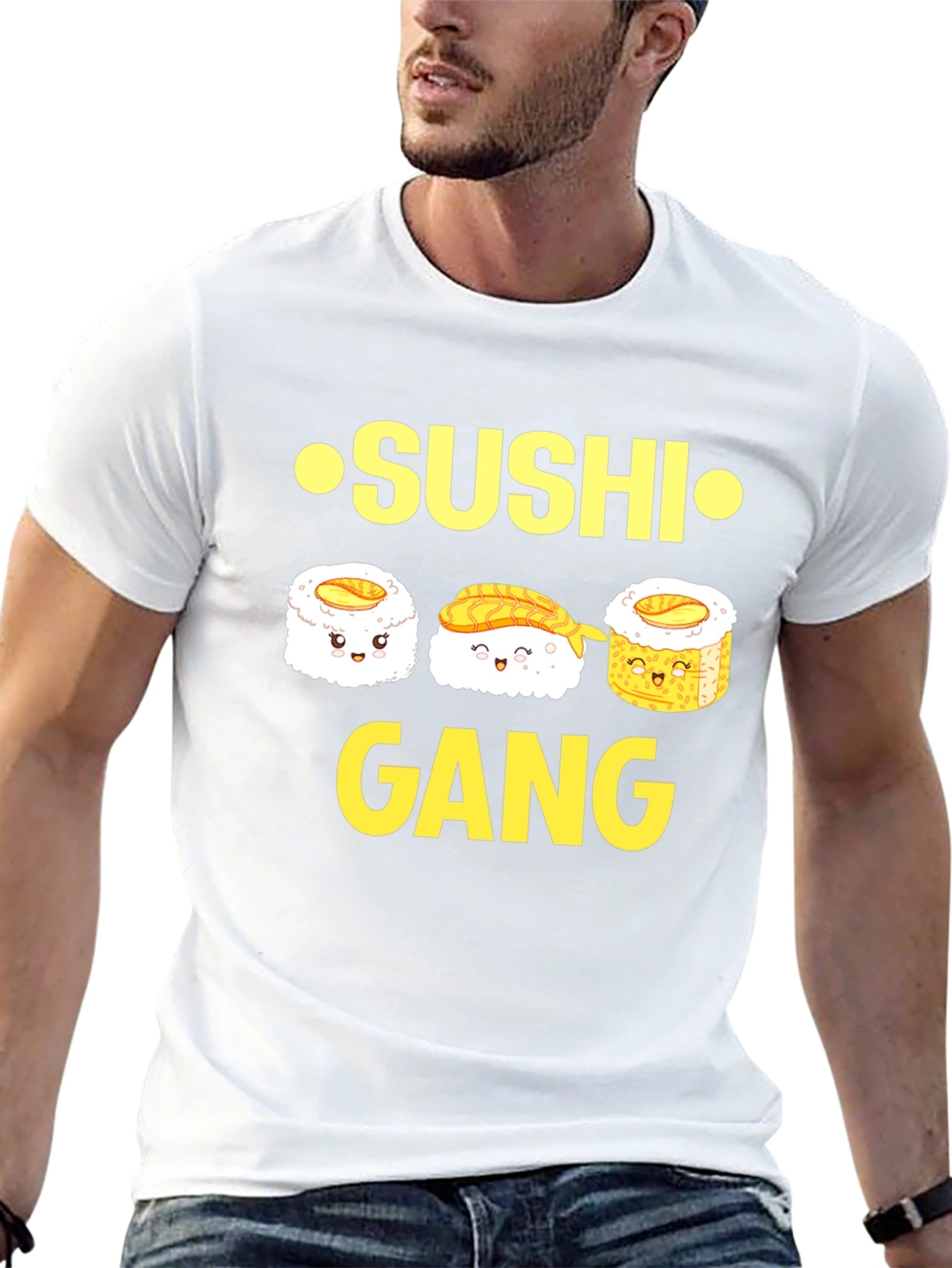 Sushi Gang Graphic Tee - Black Cotton T-Shirt