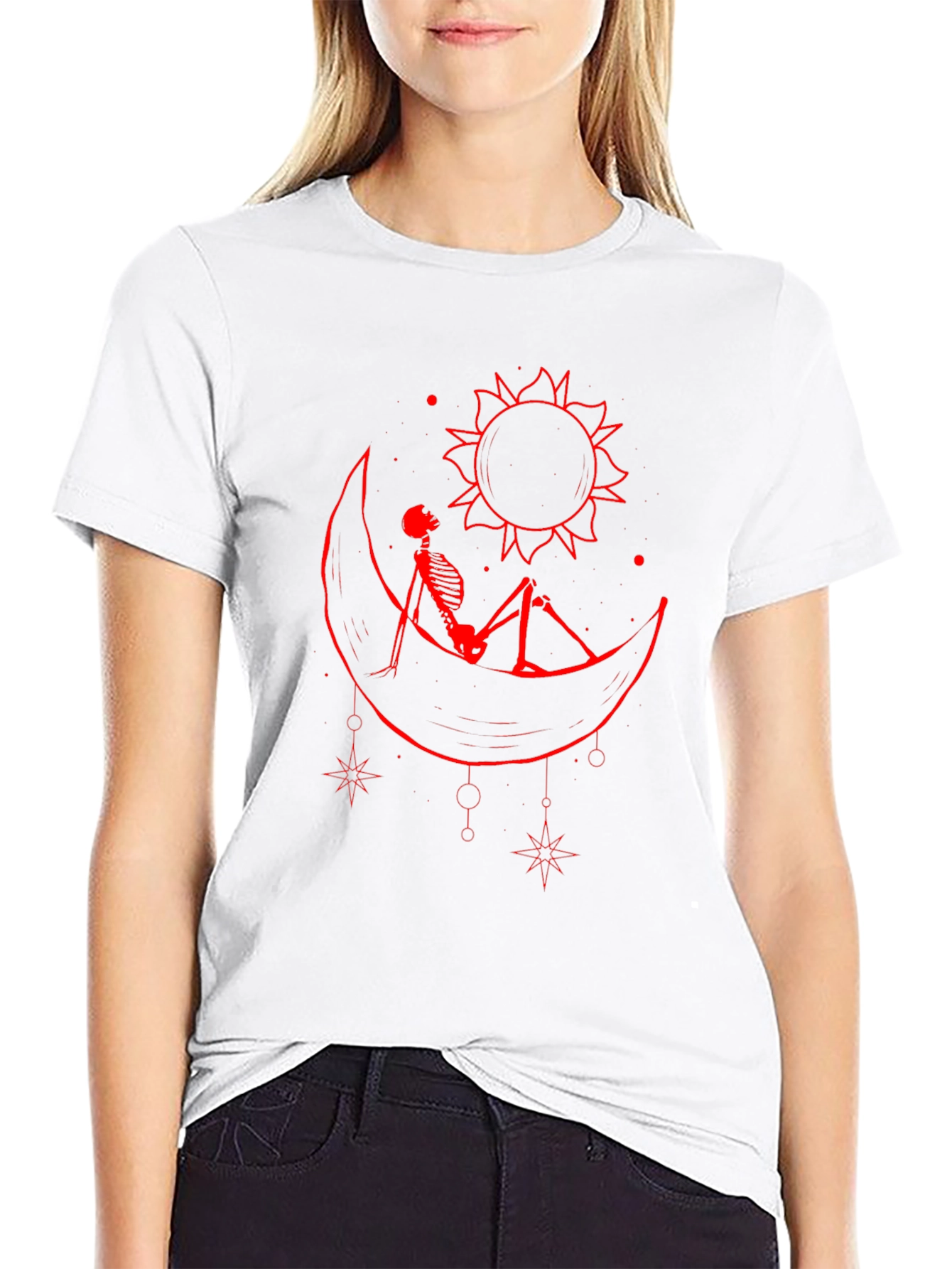 Skeleton Moon Sun Graphic Tee