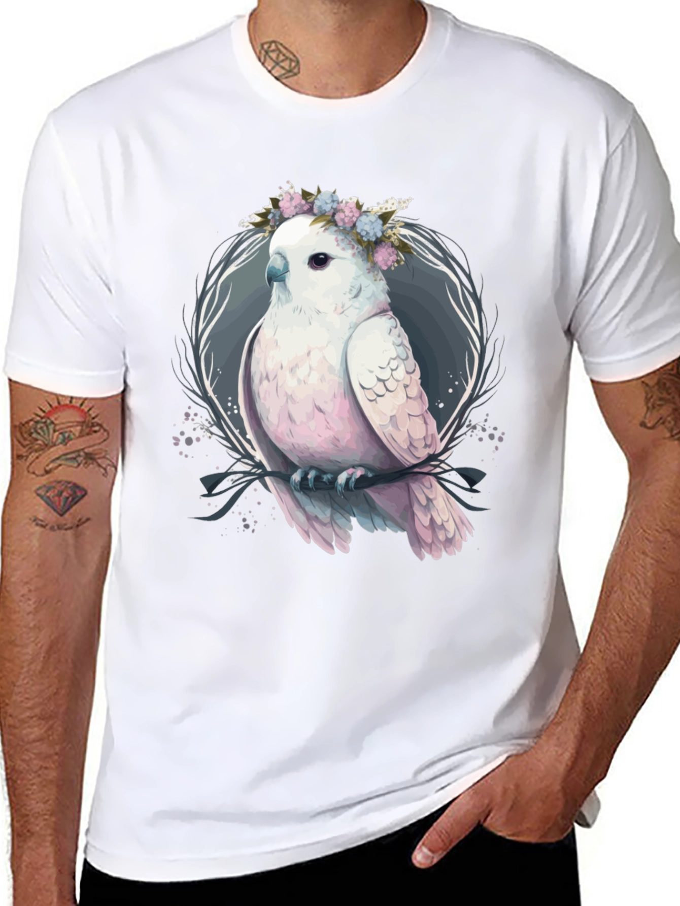 Floral Crown Cockatoo Graphic Tee