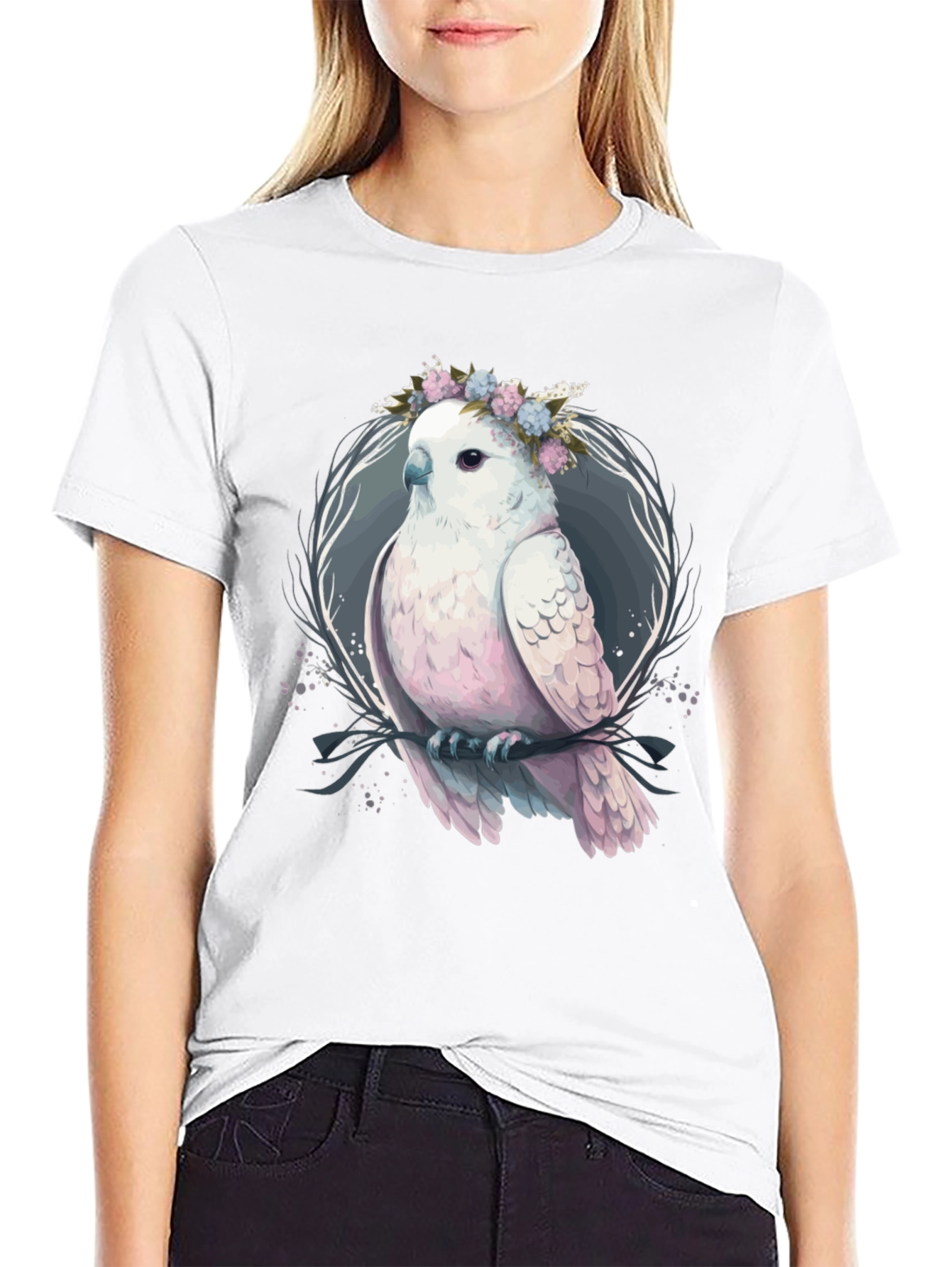 Floral Crown Cockatoo Graphic Tee