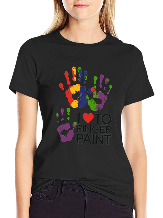 Colorful Handprint Graphic Tee - Finger Painting Fun!