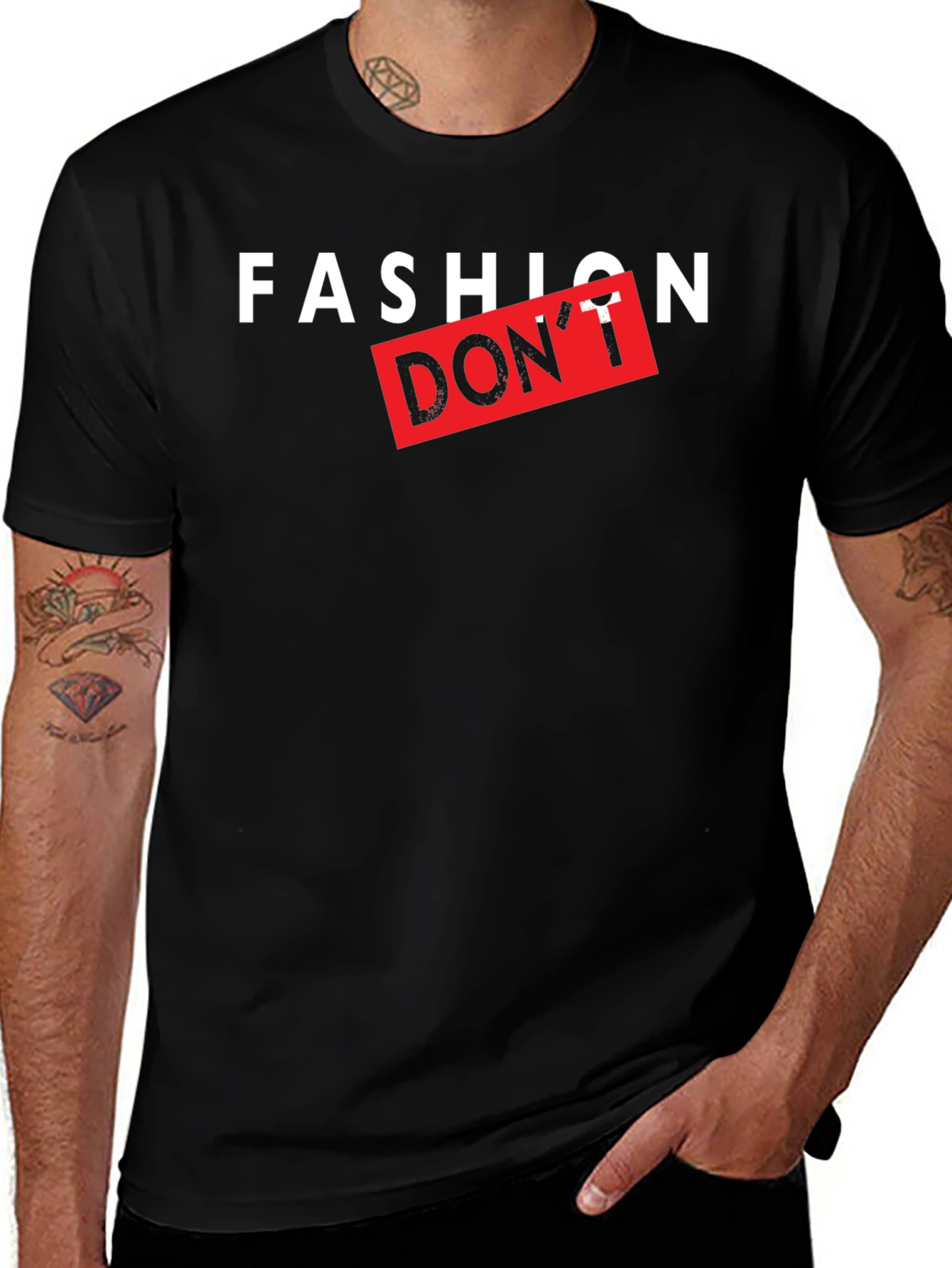 Fashion Dont Graphic Print Black T-Shirt
