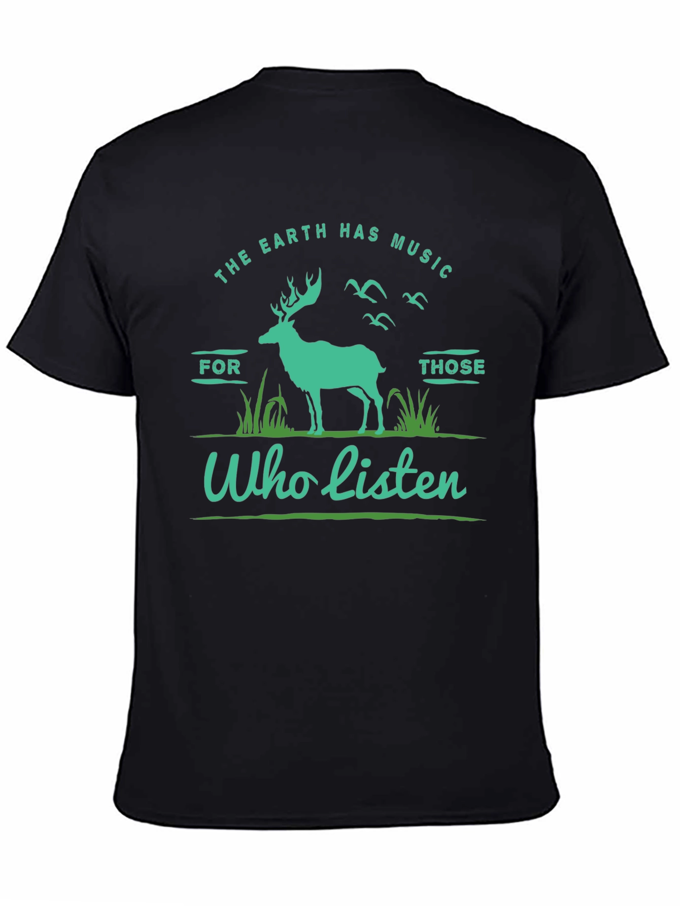 Earth Music Deer Graphic Tee - Nature Lover Shirt