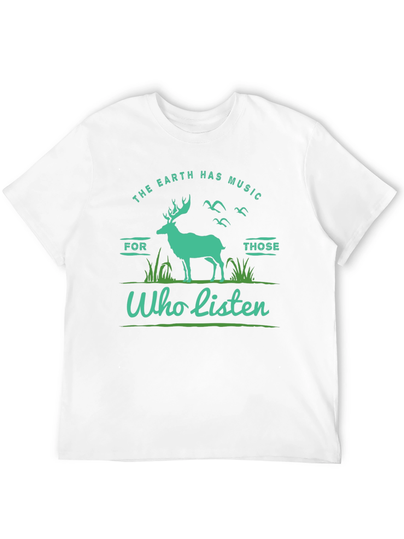 Earth Music Deer Graphic Tee - Nature Lover Shirt