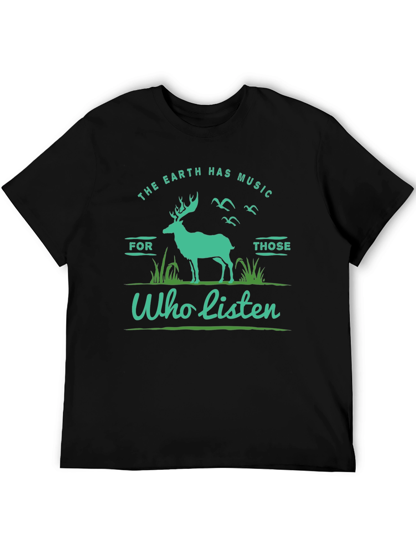 Earth Music Deer Graphic Tee - Nature Lover Shirt