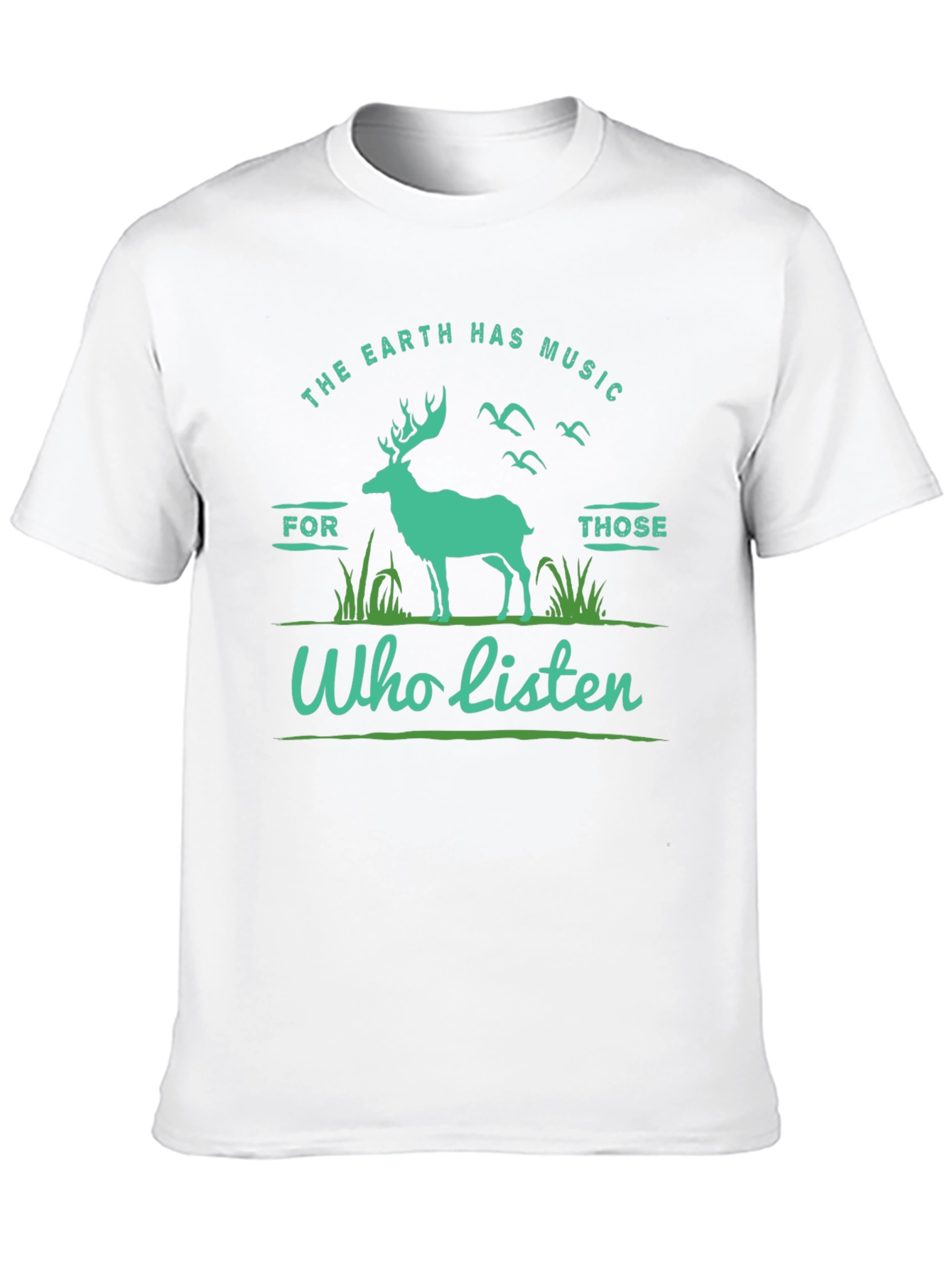 Earth Music Deer Graphic Tee - Nature Lover Shirt