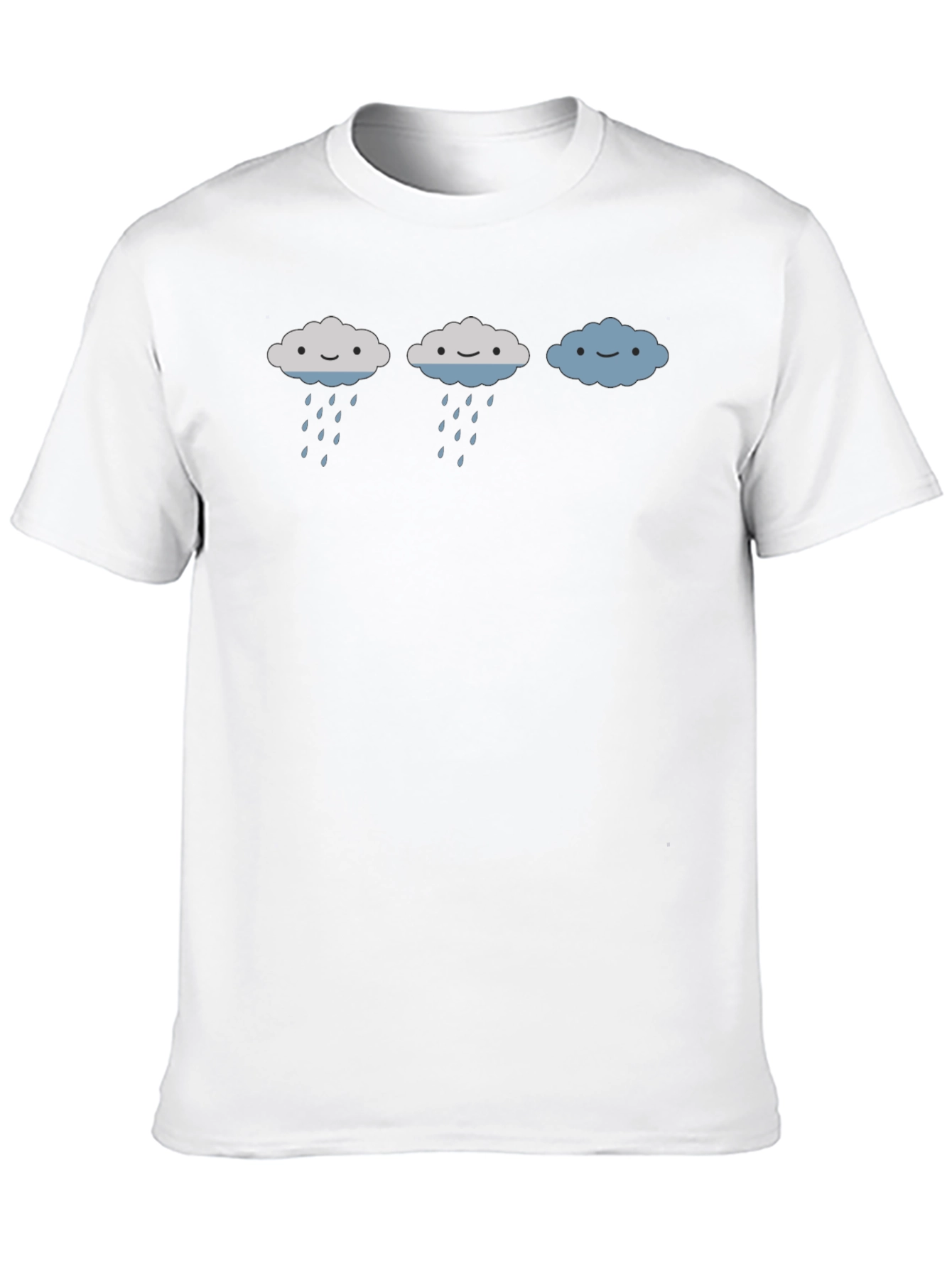 Cute Rainy Cloud Graphic Tee - Black