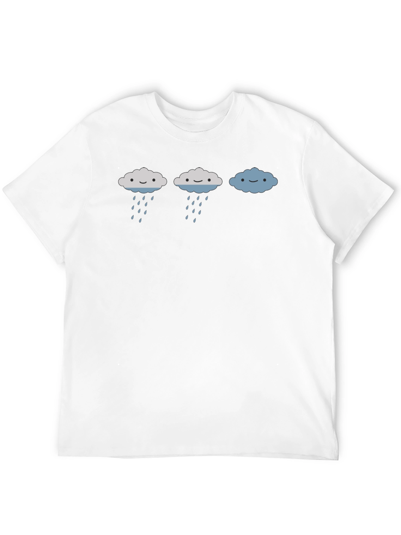 Cute Rainy Cloud Graphic Tee - Black