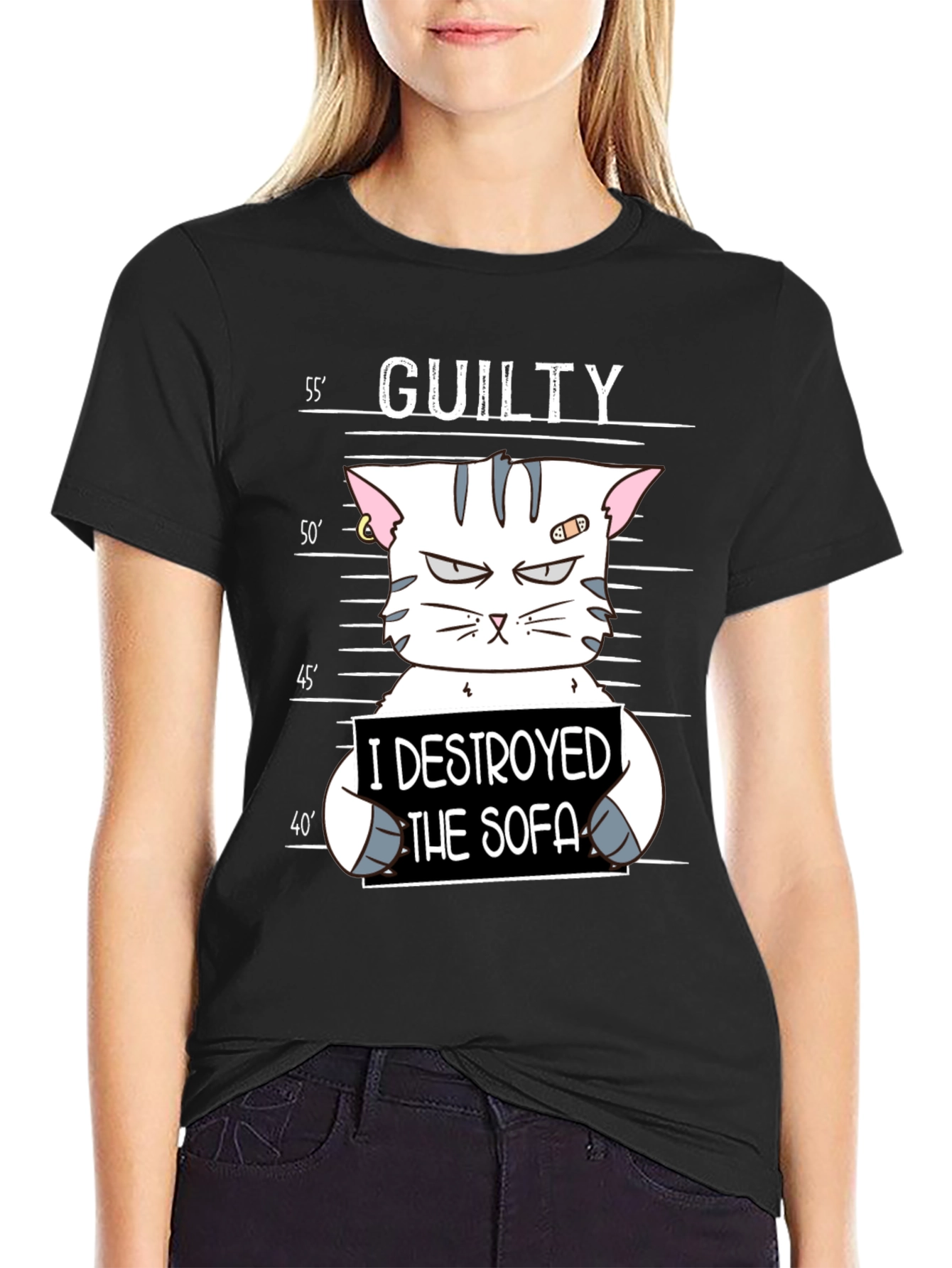 Guilty Cat Mugshot T-Shirt