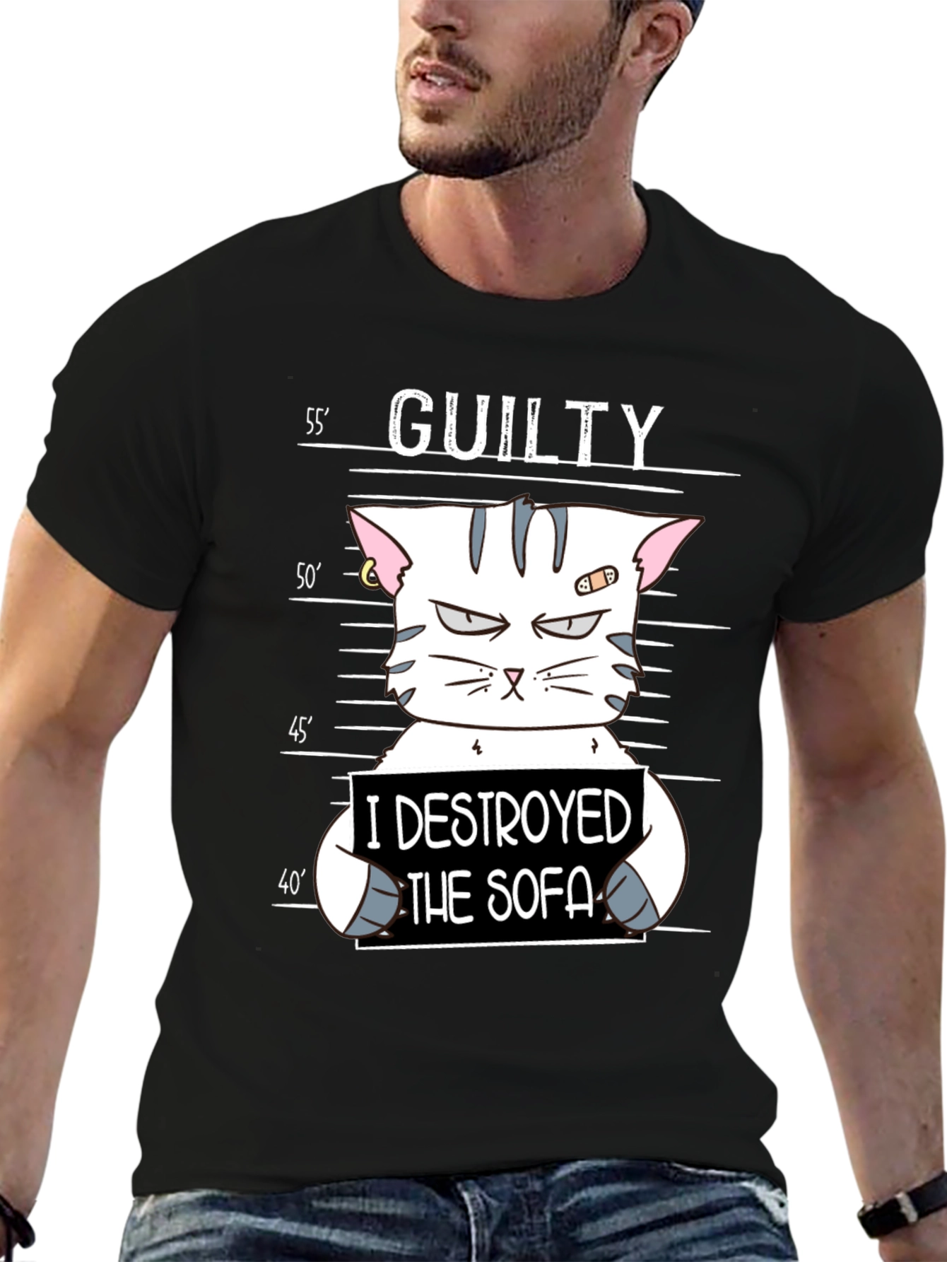 Guilty Cat Mugshot T-Shirt