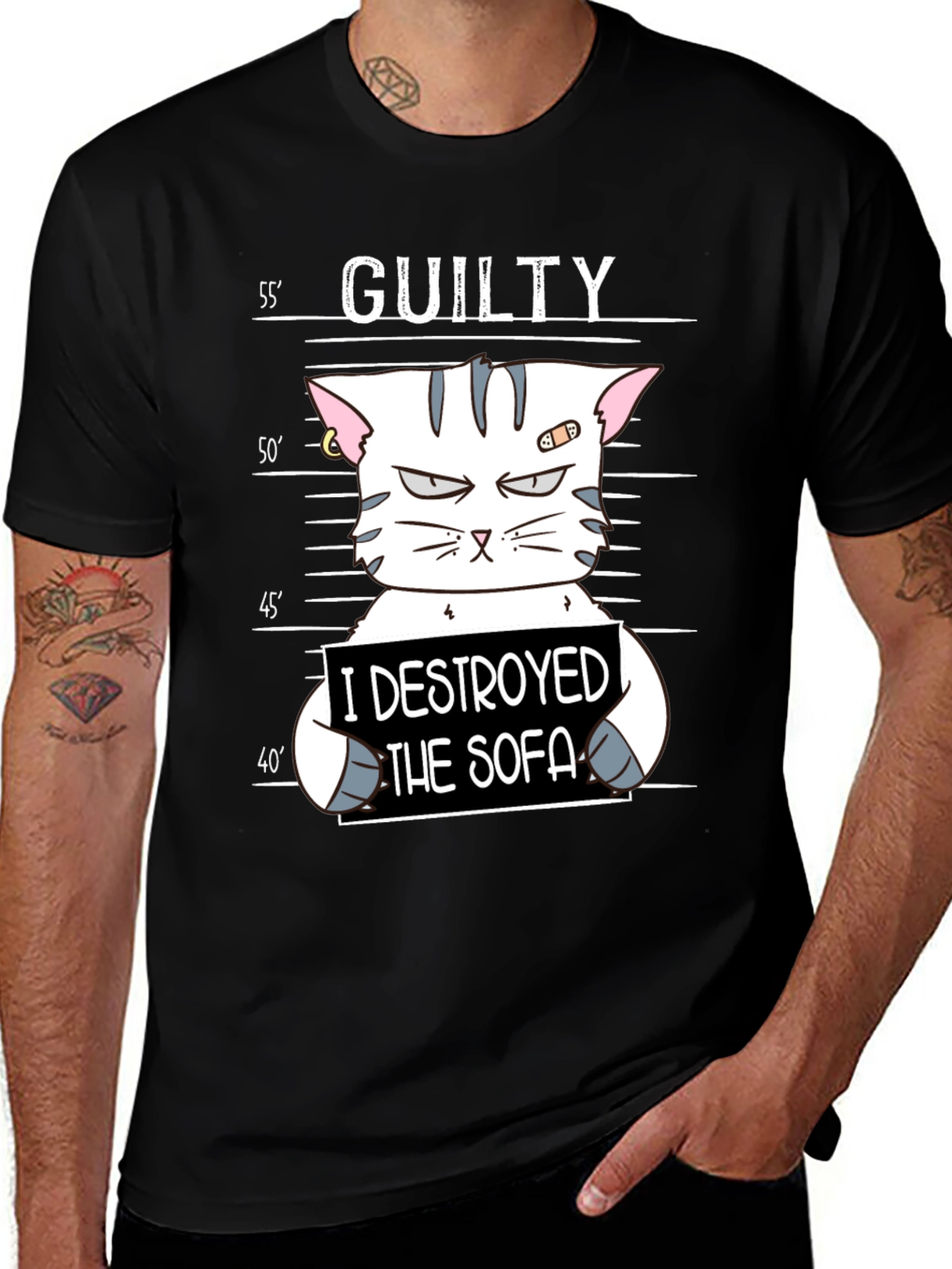 Guilty Cat Mugshot T-Shirt