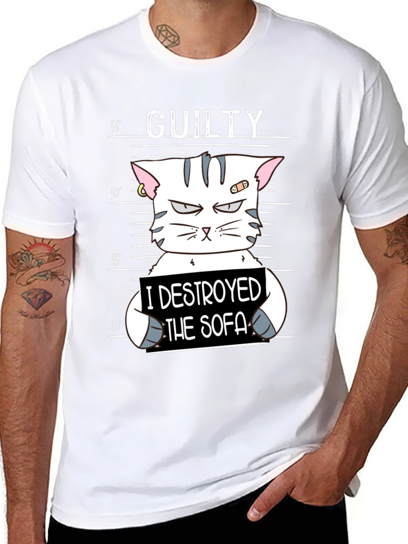 Guilty Cat Mugshot T-Shirt