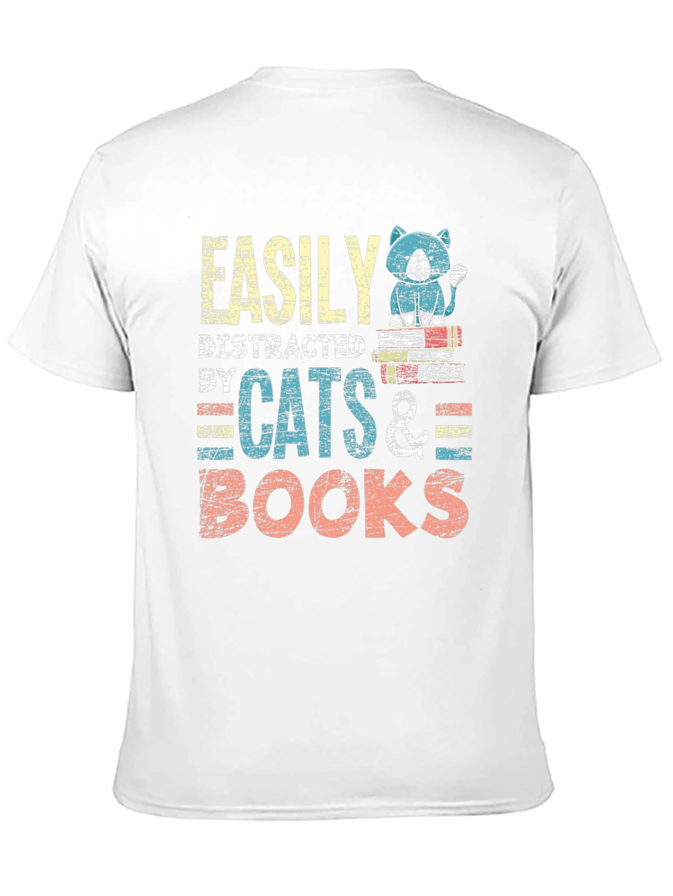 Easily Distracted by Cats & Books T-Shirt