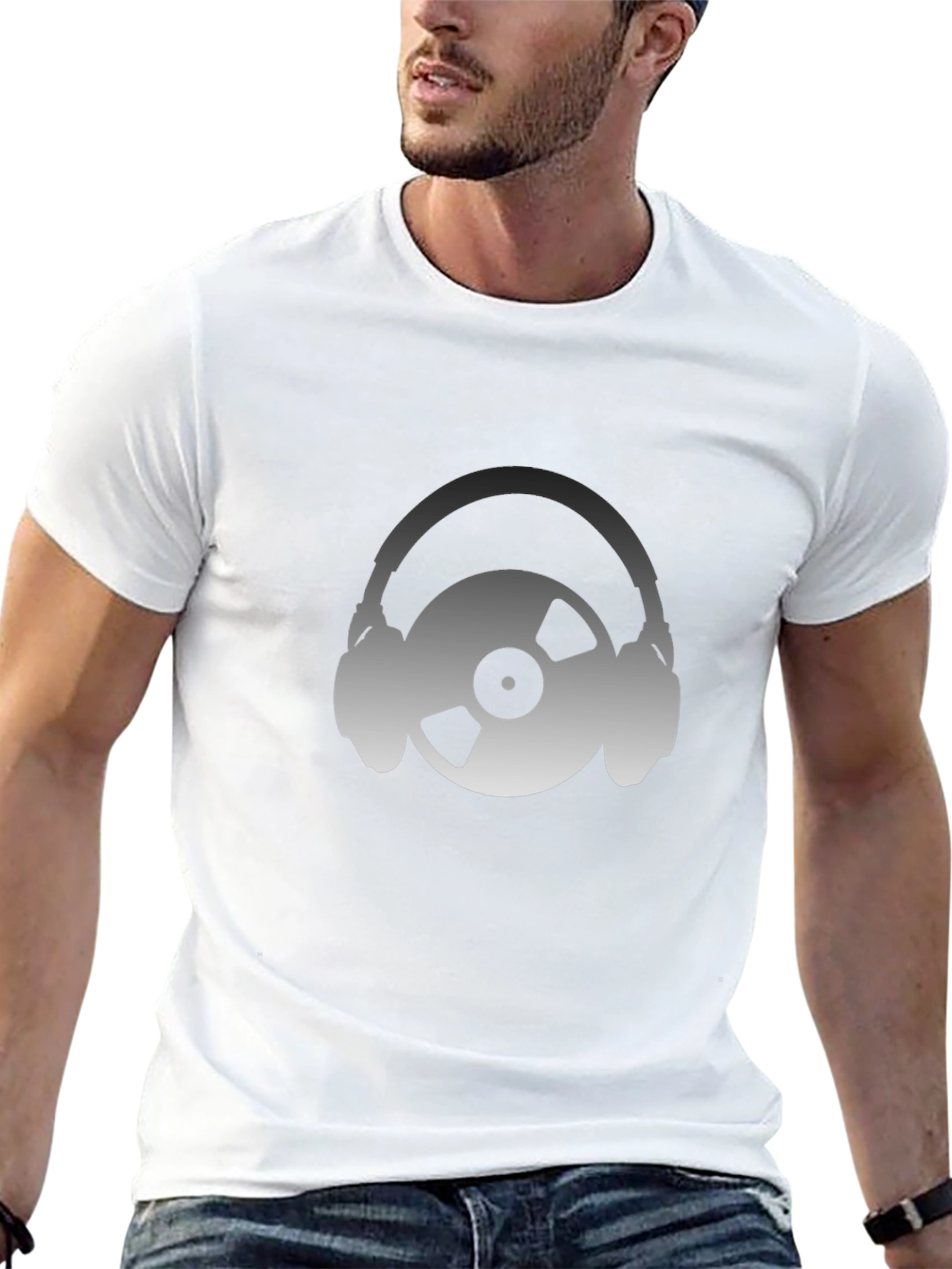 DJ Record Headphones Graphic Tee