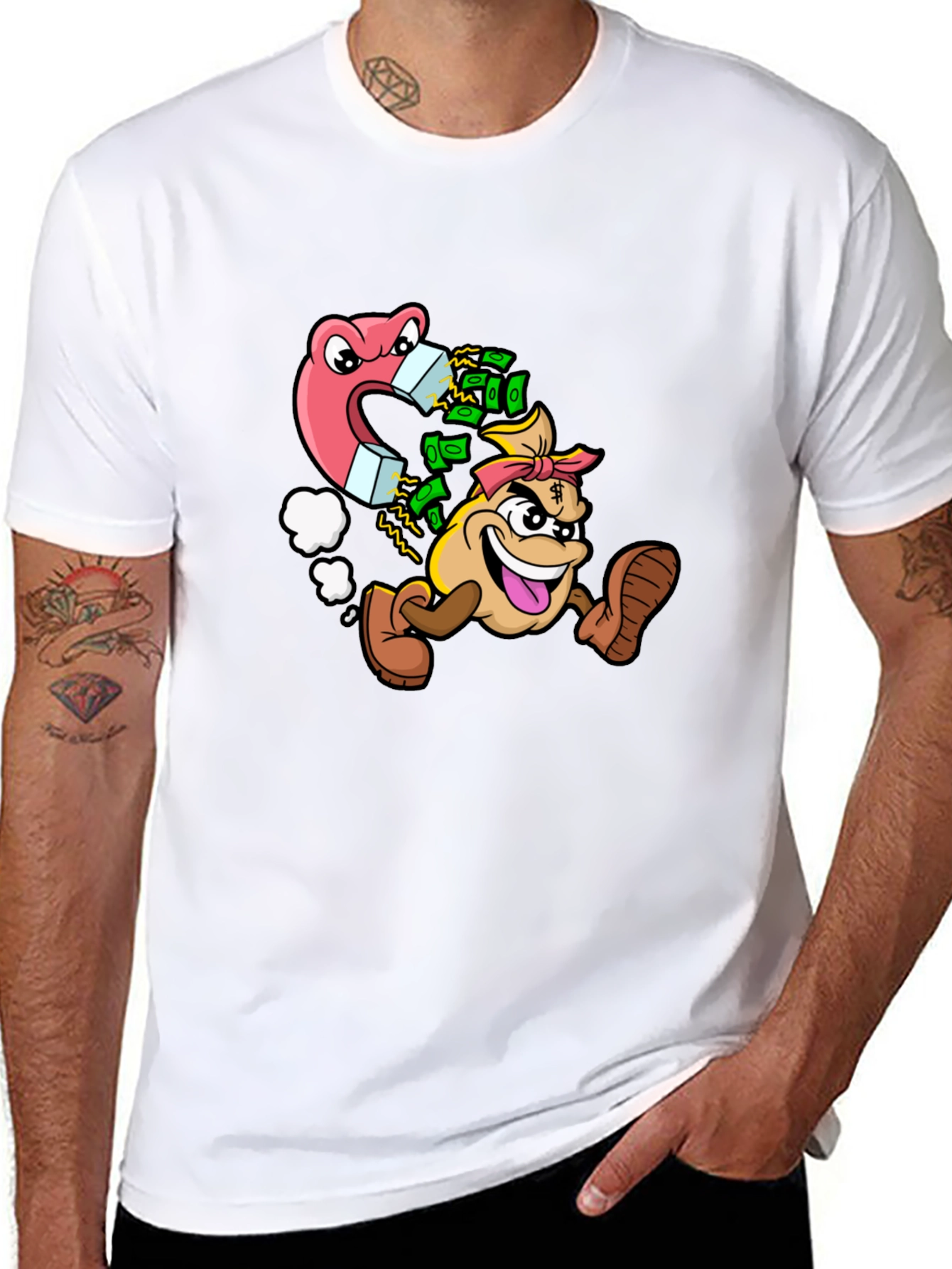 Money Magnet Graphic Tee - Black Cotton T-Shirt