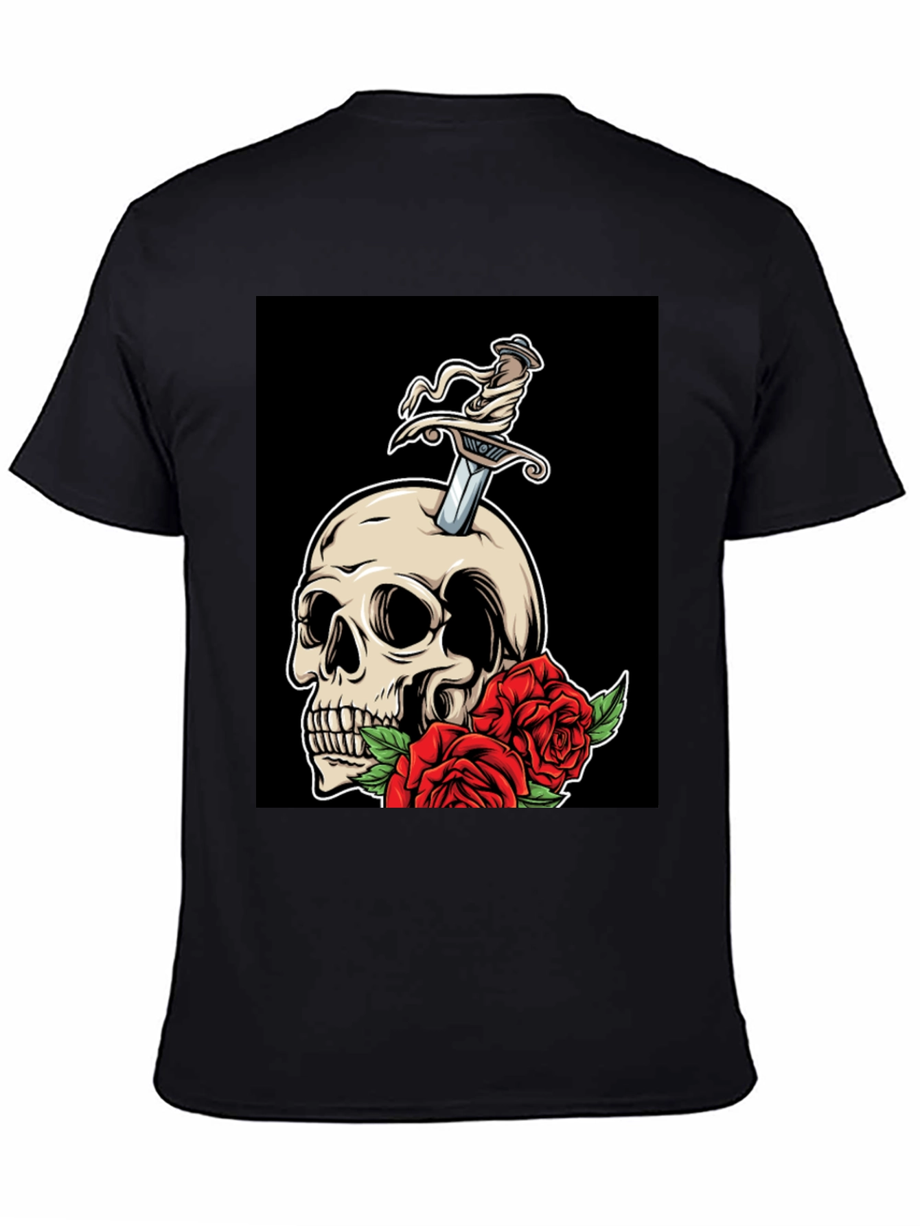 Skull & Roses Graphic T-Shirt - Edgy Style