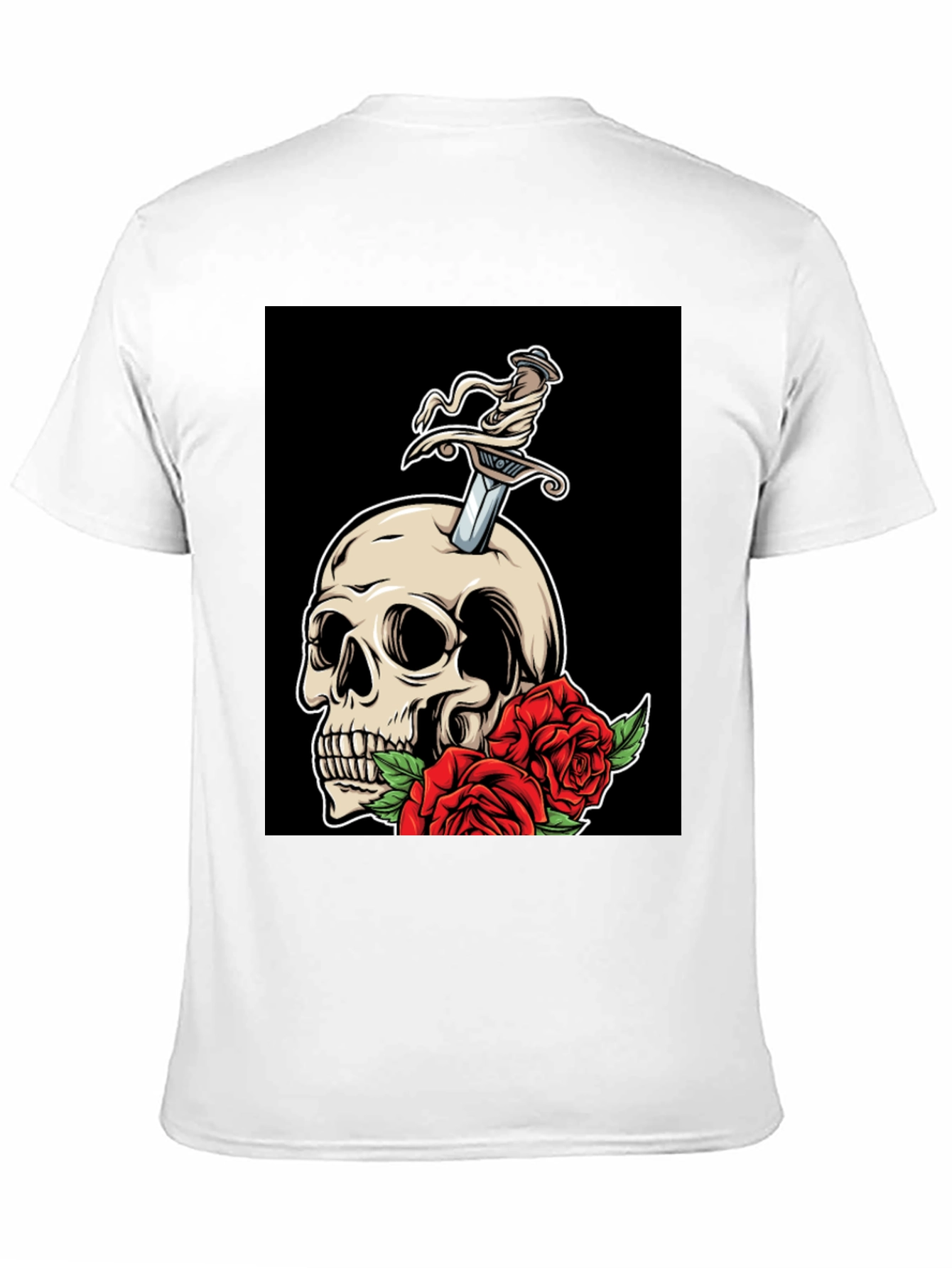 Skull & Roses Graphic T-Shirt - Edgy Style
