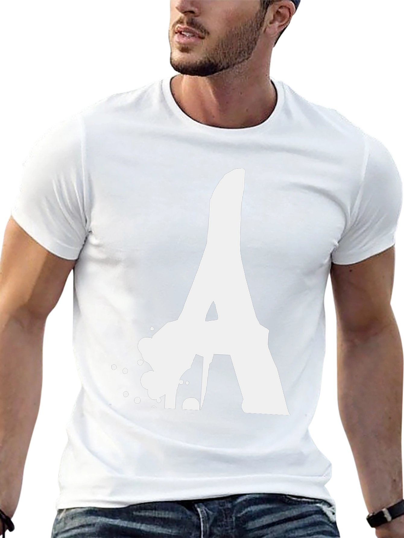 Bold Letter A Graphic Tee - Black Cotton T-Shirt
