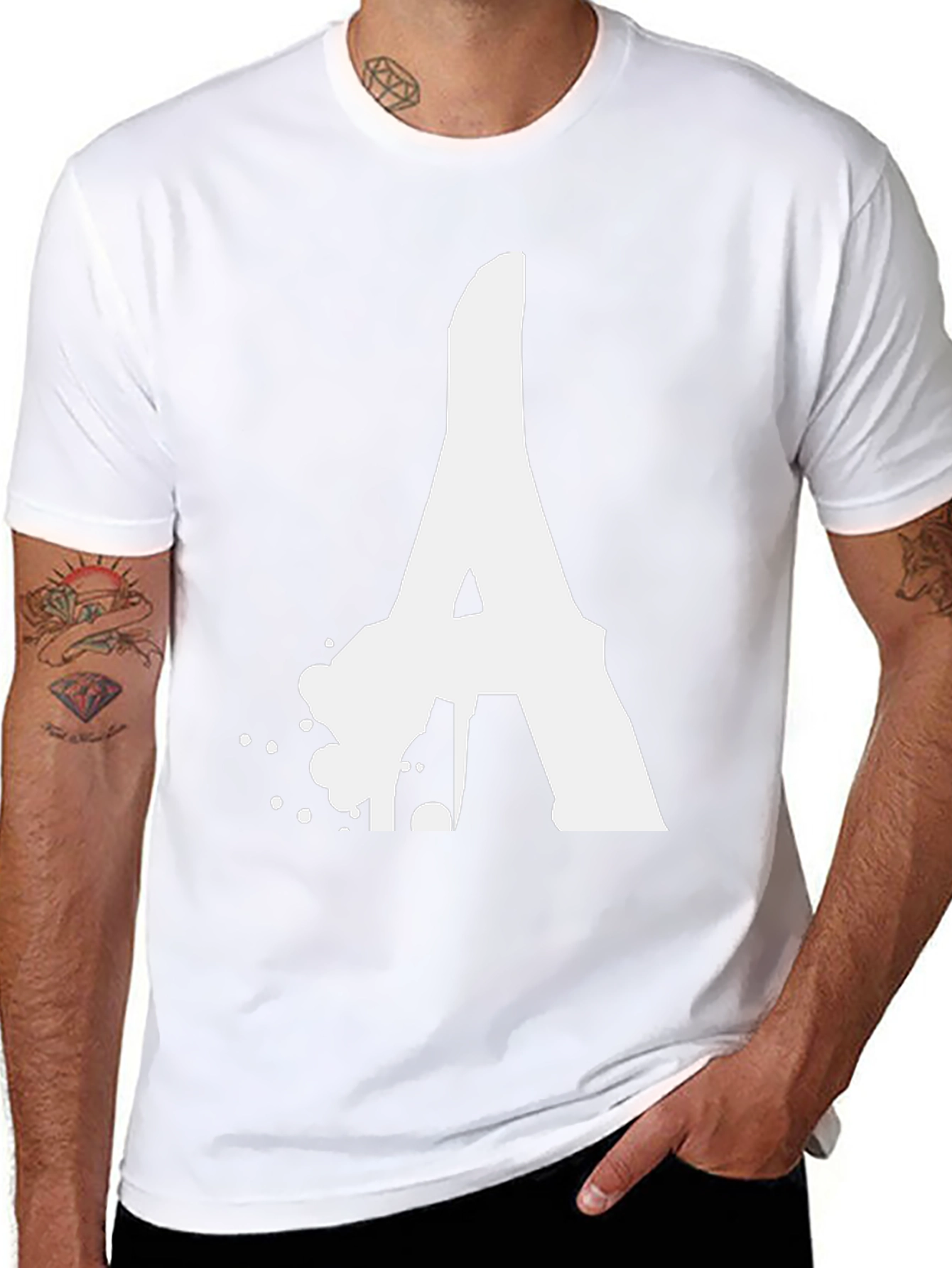 Bold Letter A Graphic Tee - Black Cotton T-Shirt