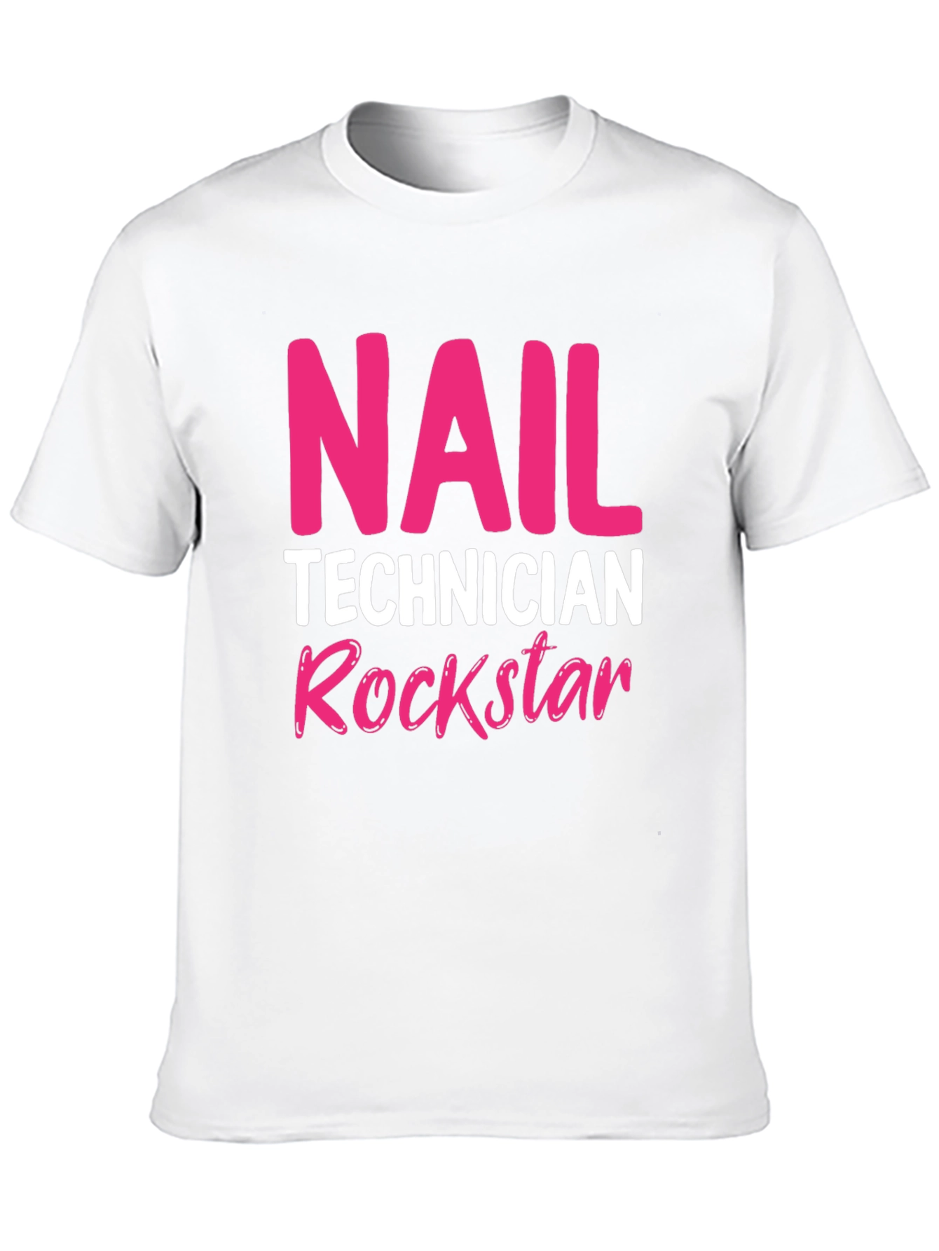 Nail Technician Rockstar T-Shirt - Black Crew Neck