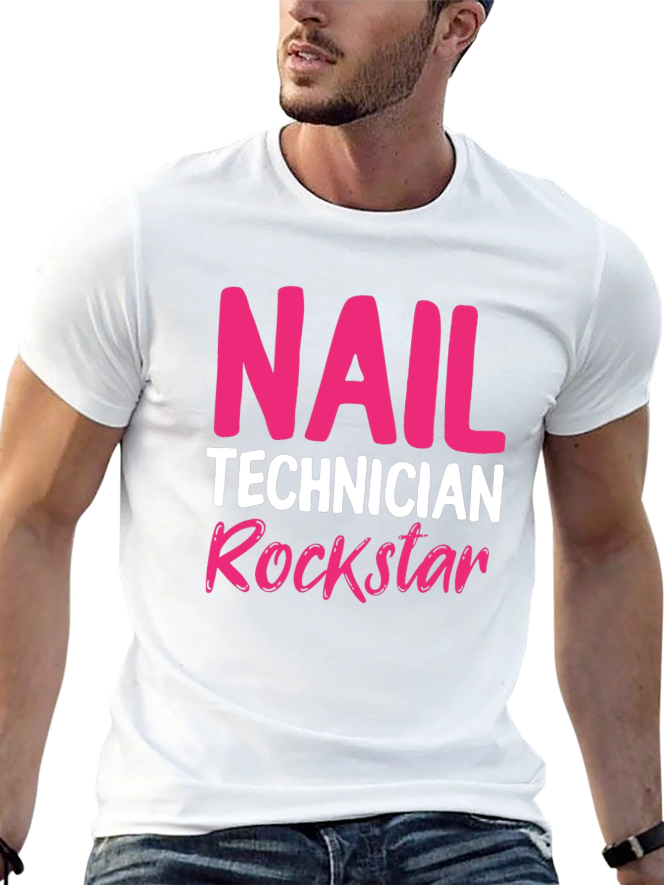 Nail Technician Rockstar T-Shirt - Black Crew Neck