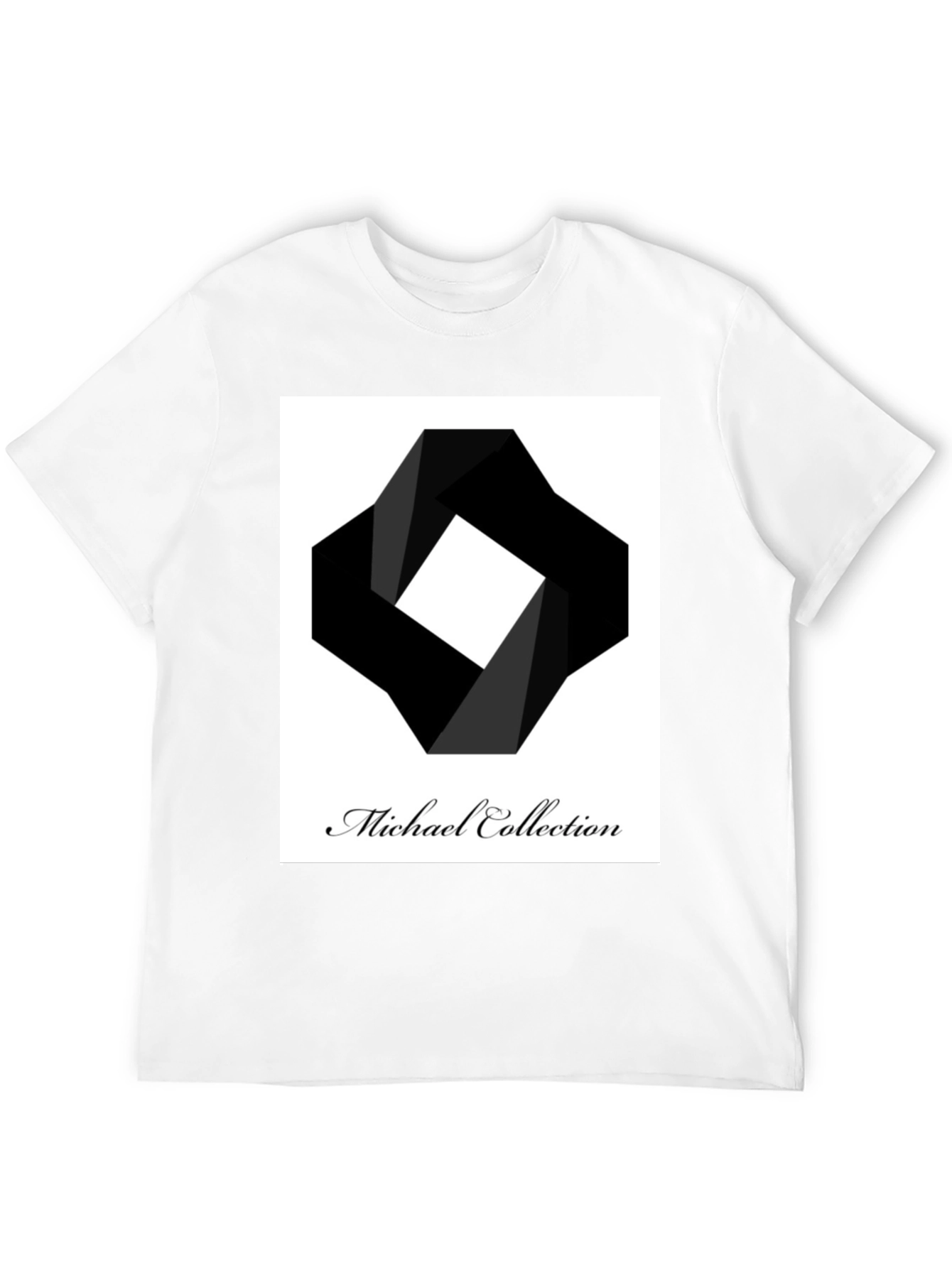 Modern Black T-Shirt - Abstract Square Design
