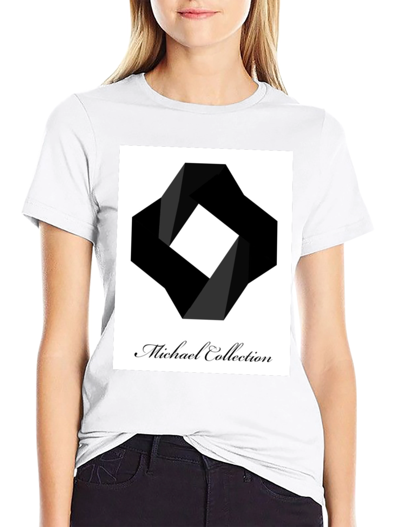 Modern Black T-Shirt - Abstract Square Design