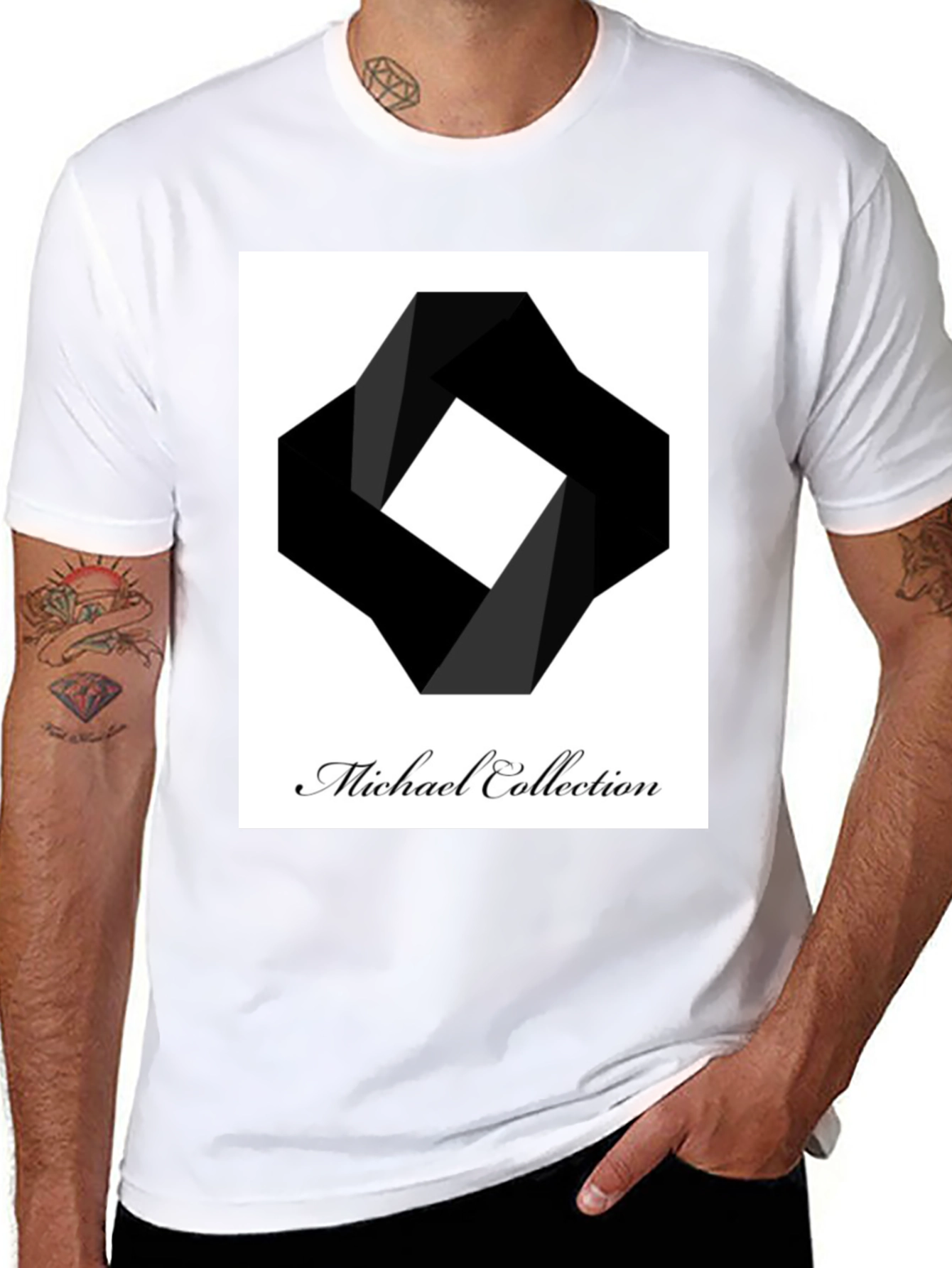 Modern Black T-Shirt - Abstract Square Design