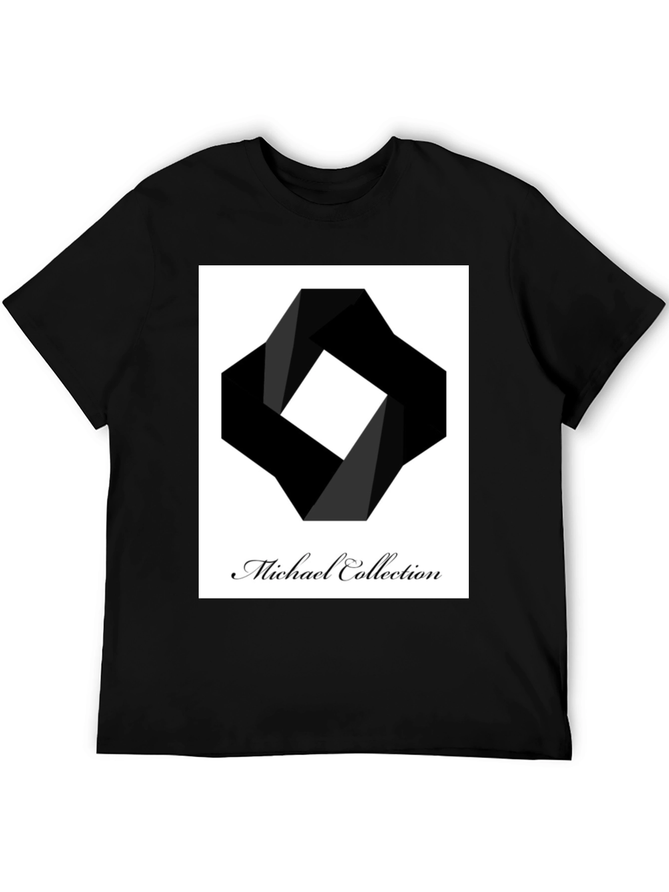 Modern Black T-Shirt - Abstract Square Design