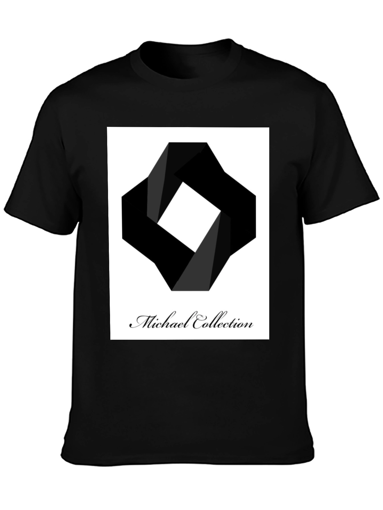 Modern Black T-Shirt - Abstract Square Design