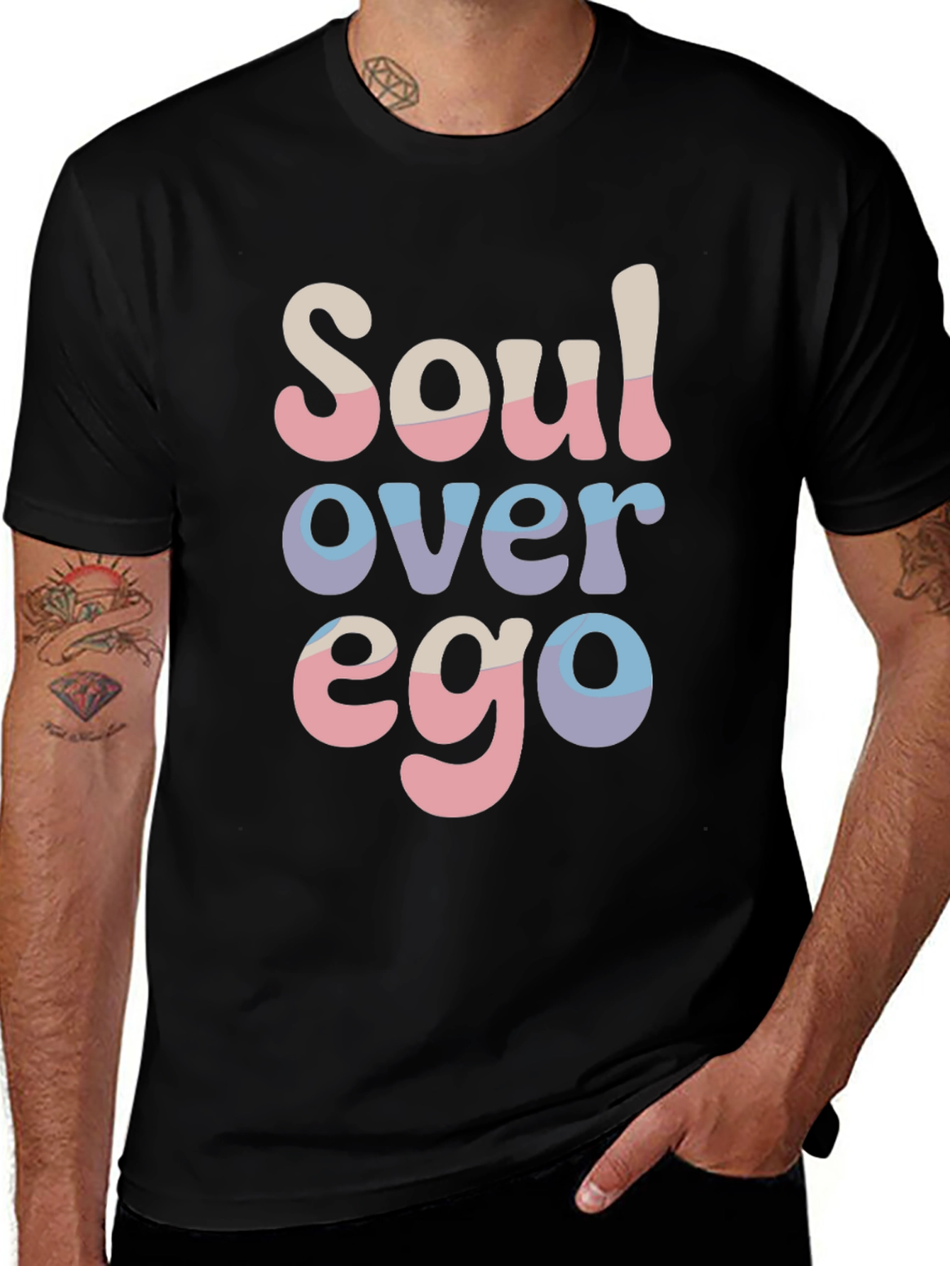 Soul Over Ego Black Graphic T-Shirt