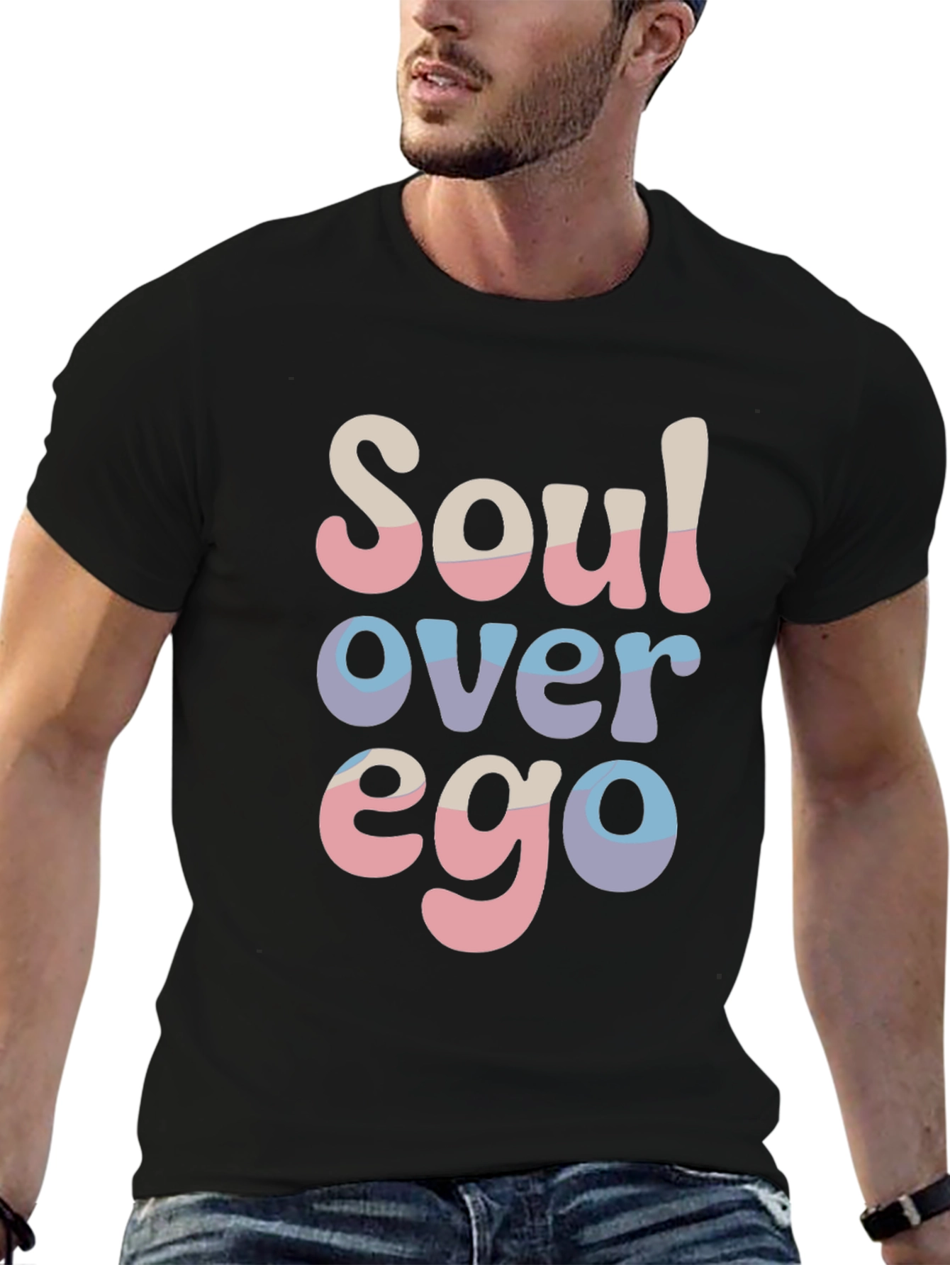 Soul Over Ego Black Graphic T-Shirt