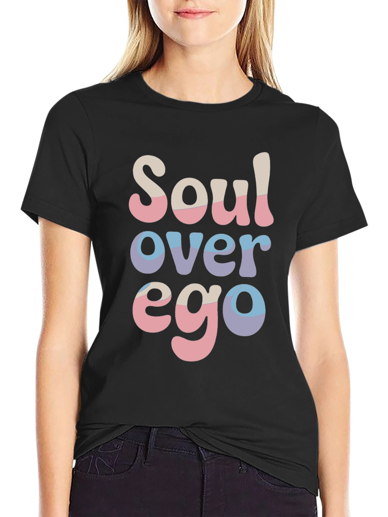 Soul Over Ego Black Graphic T-Shirt