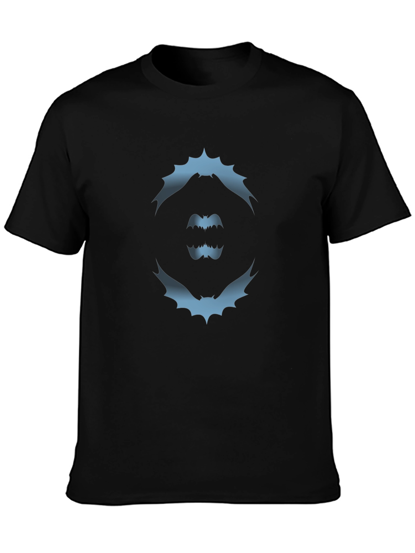 Bat Silhouette Graphic Tee - Modern Black T-Shirt