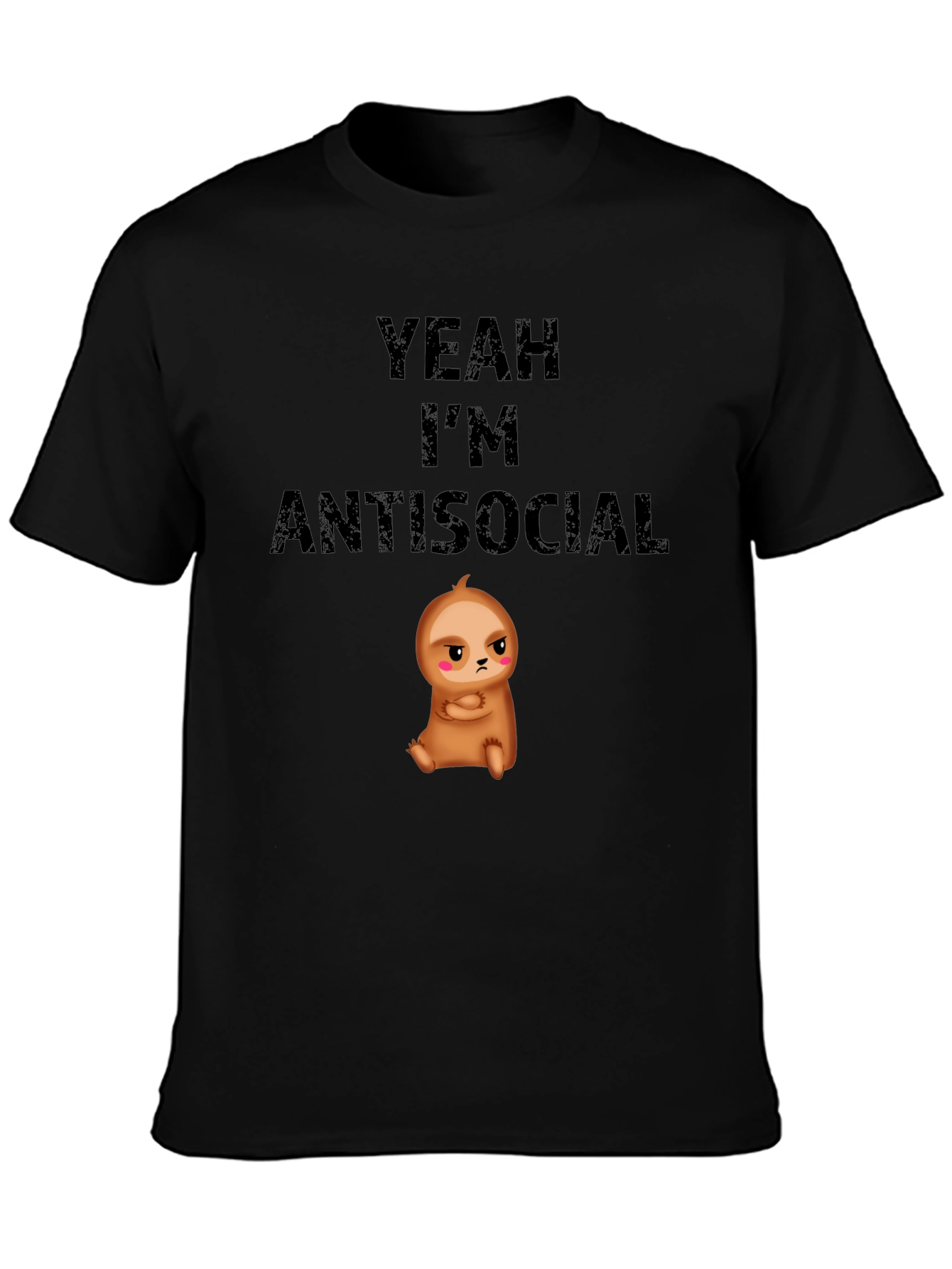 Antisocial Sloth Graphic T-Shirt - Funny & Comfy