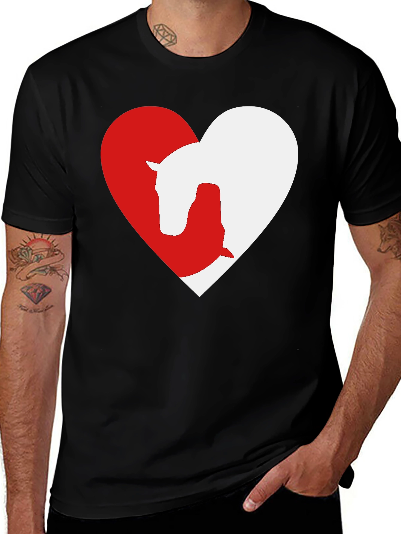 Horse & Dog Love Heart T-Shirt