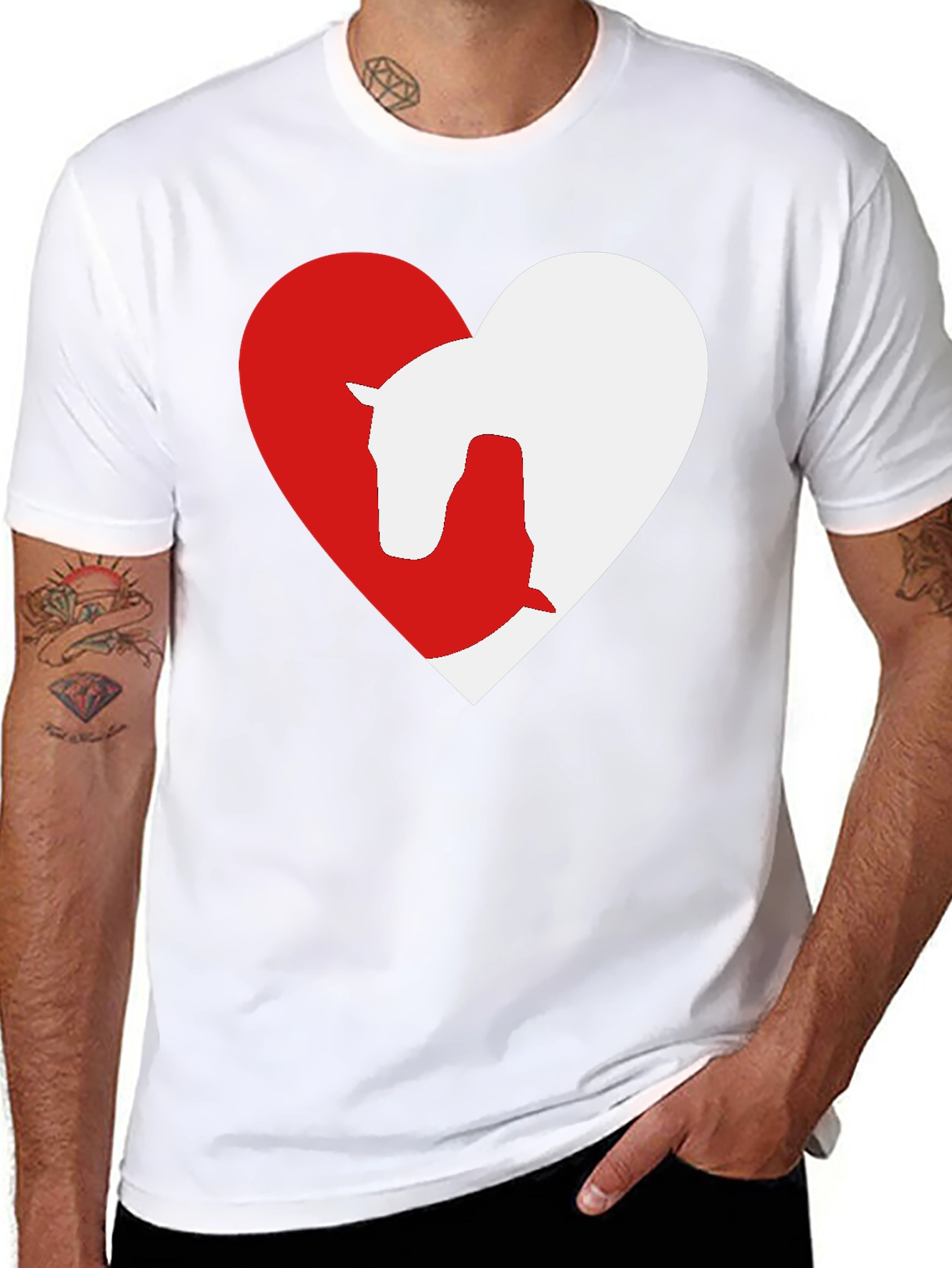 Horse & Dog Love Heart T-Shirt