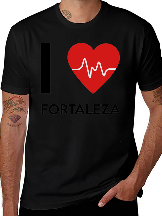 I Heart Fortaleza T-Shirt - Pulse Design Black Tee