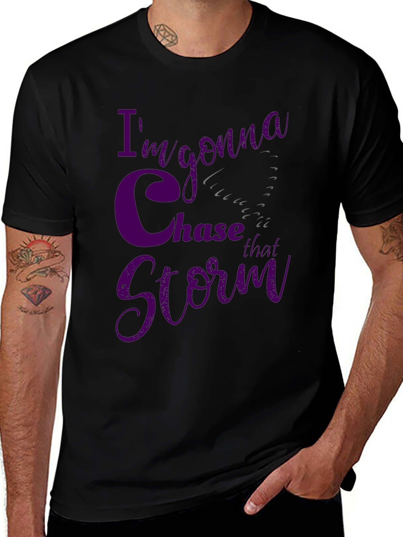 Im Gonna Chase That Storm Black T-Shirt