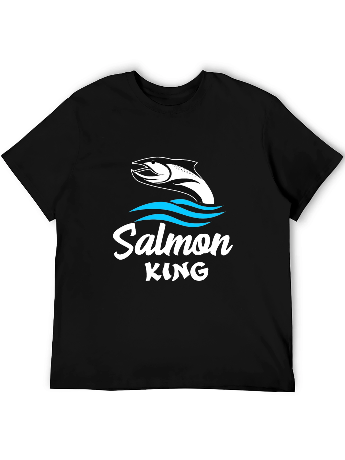Salmon King Graphic Tee - Black Fishing Shirt