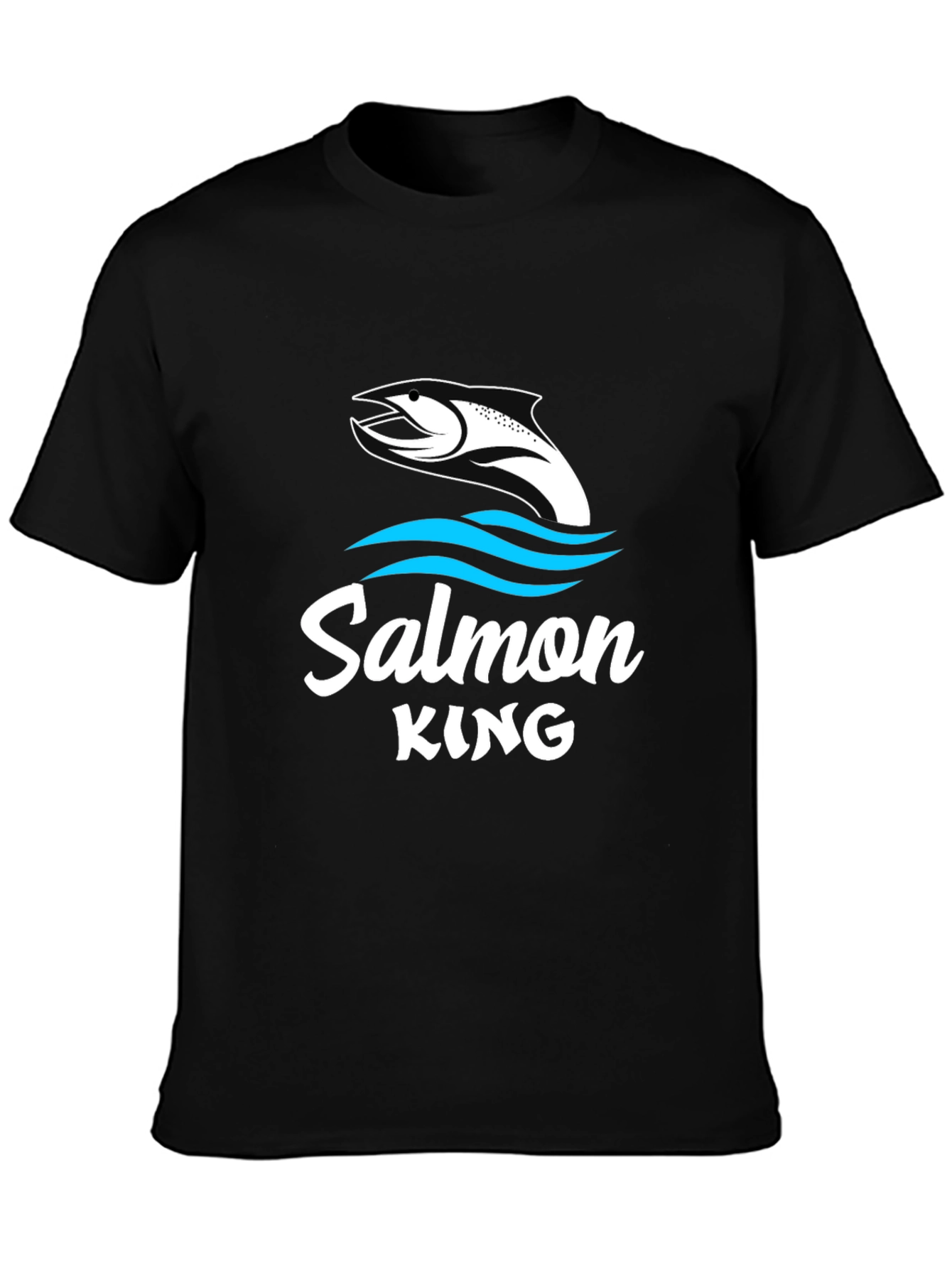 Salmon King Graphic Tee - Black Fishing Shirt