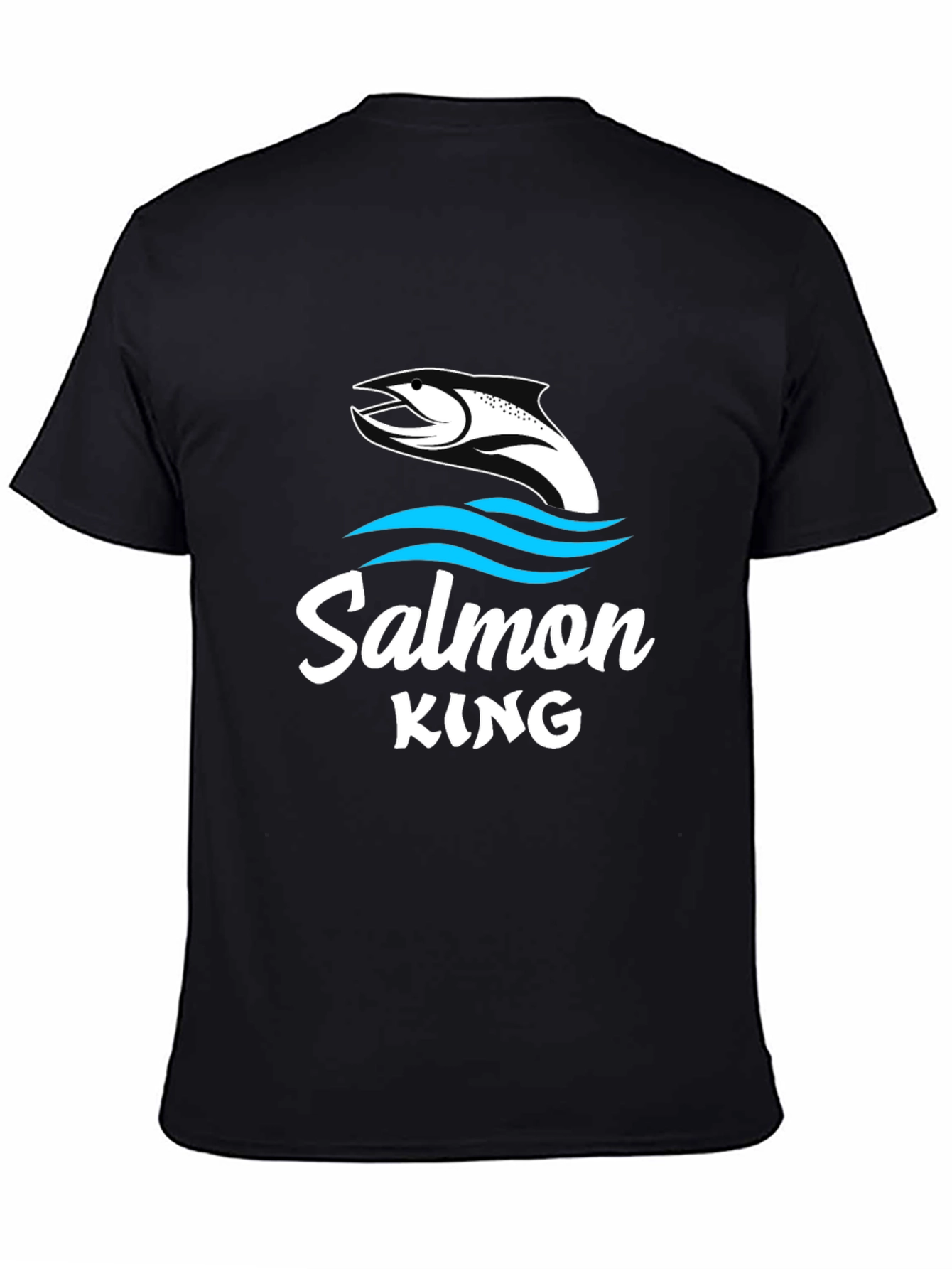 Salmon King Graphic Tee - Black Fishing Shirt
