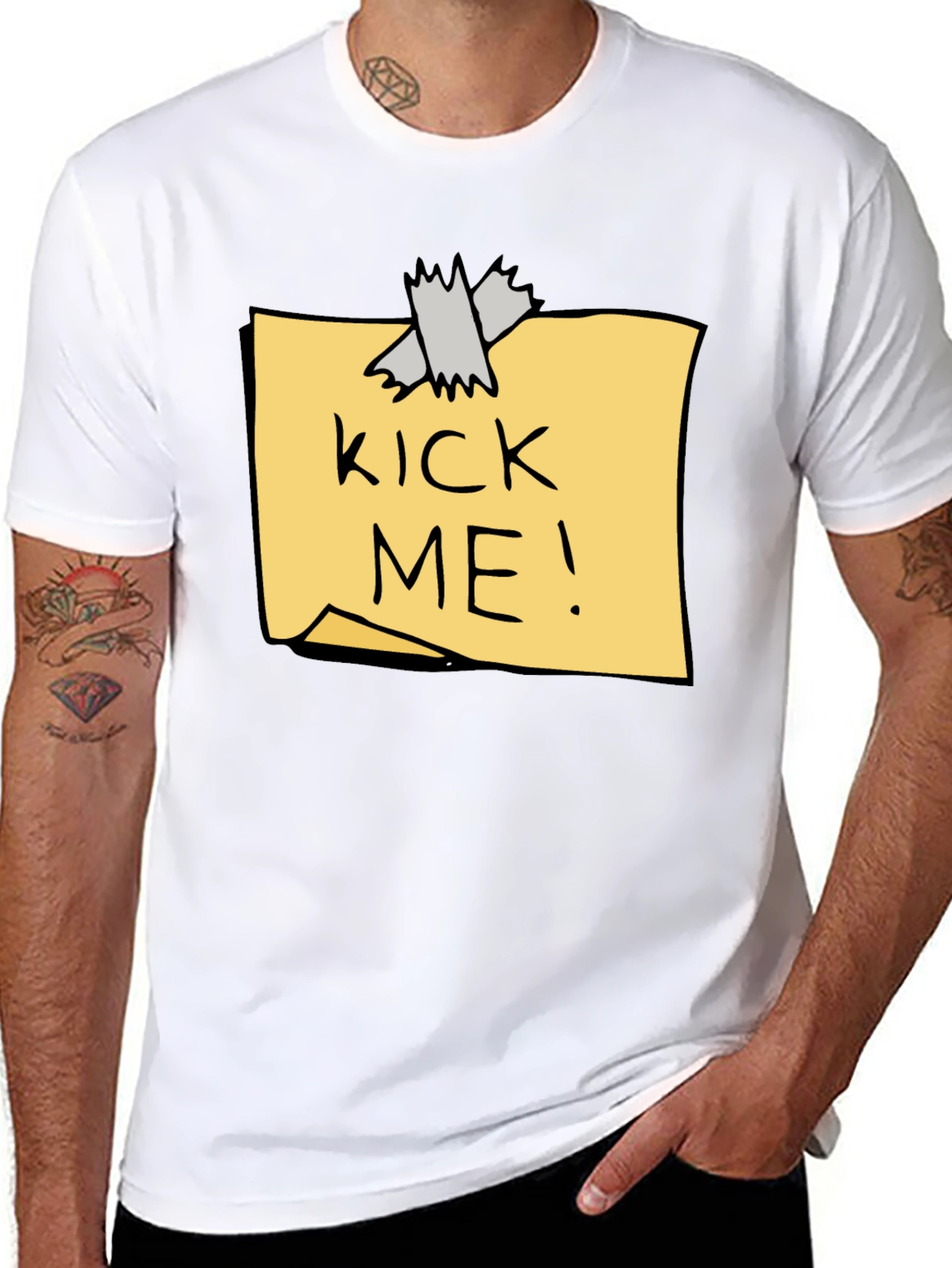 Kick Me! Humor T-Shirt - Classic Prank Tee