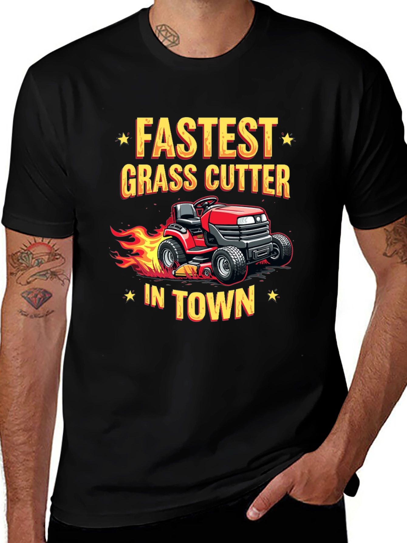 Fastest Grass Cutter In Town Black T-Shirt