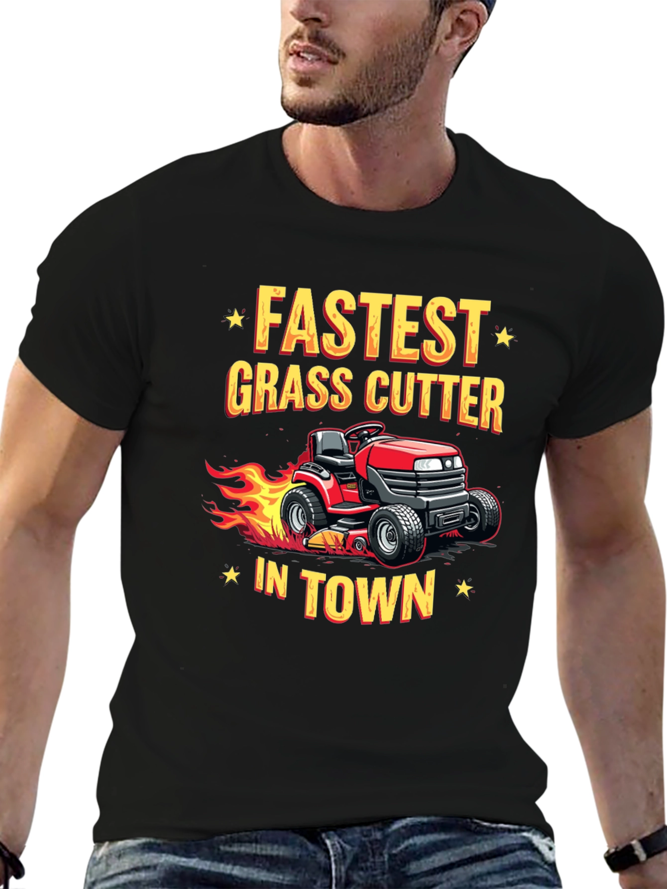 Fastest Grass Cutter In Town Black T-Shirt