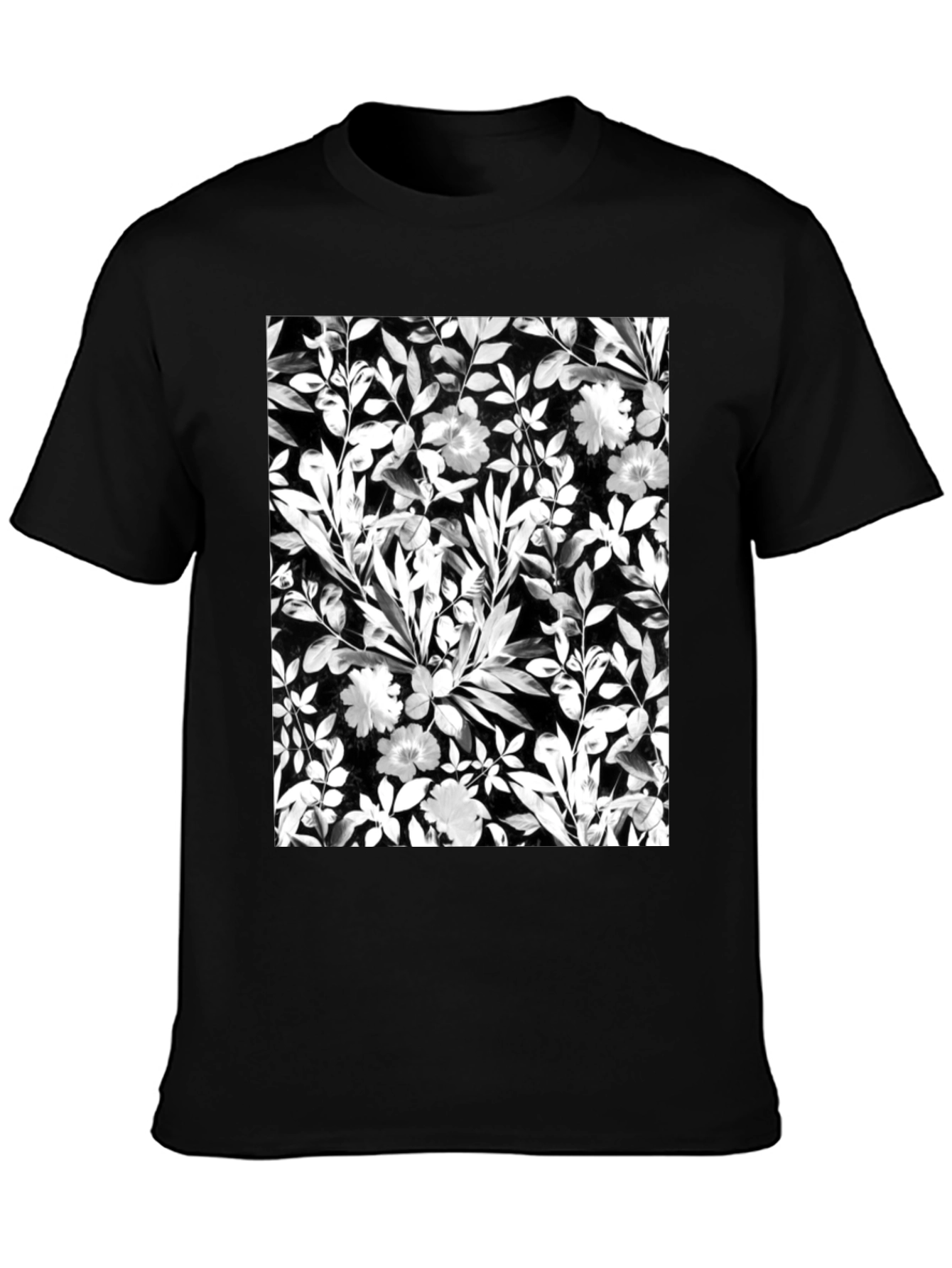 Floral Print Black T-Shirt