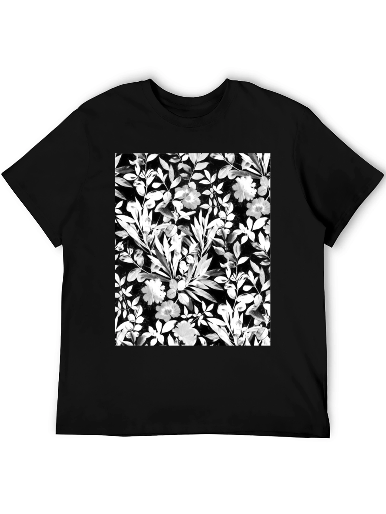 Floral Print Black T-Shirt